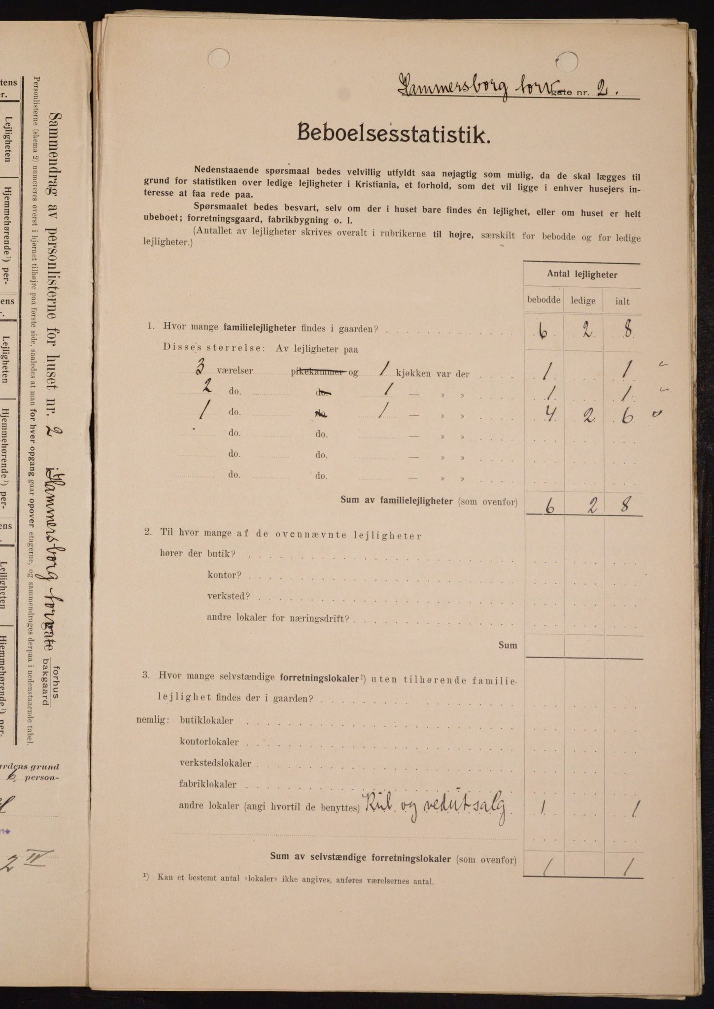 OBA, Kommunal folketelling 1.2.1909 for Kristiania kjøpstad, 1909, s. 31156