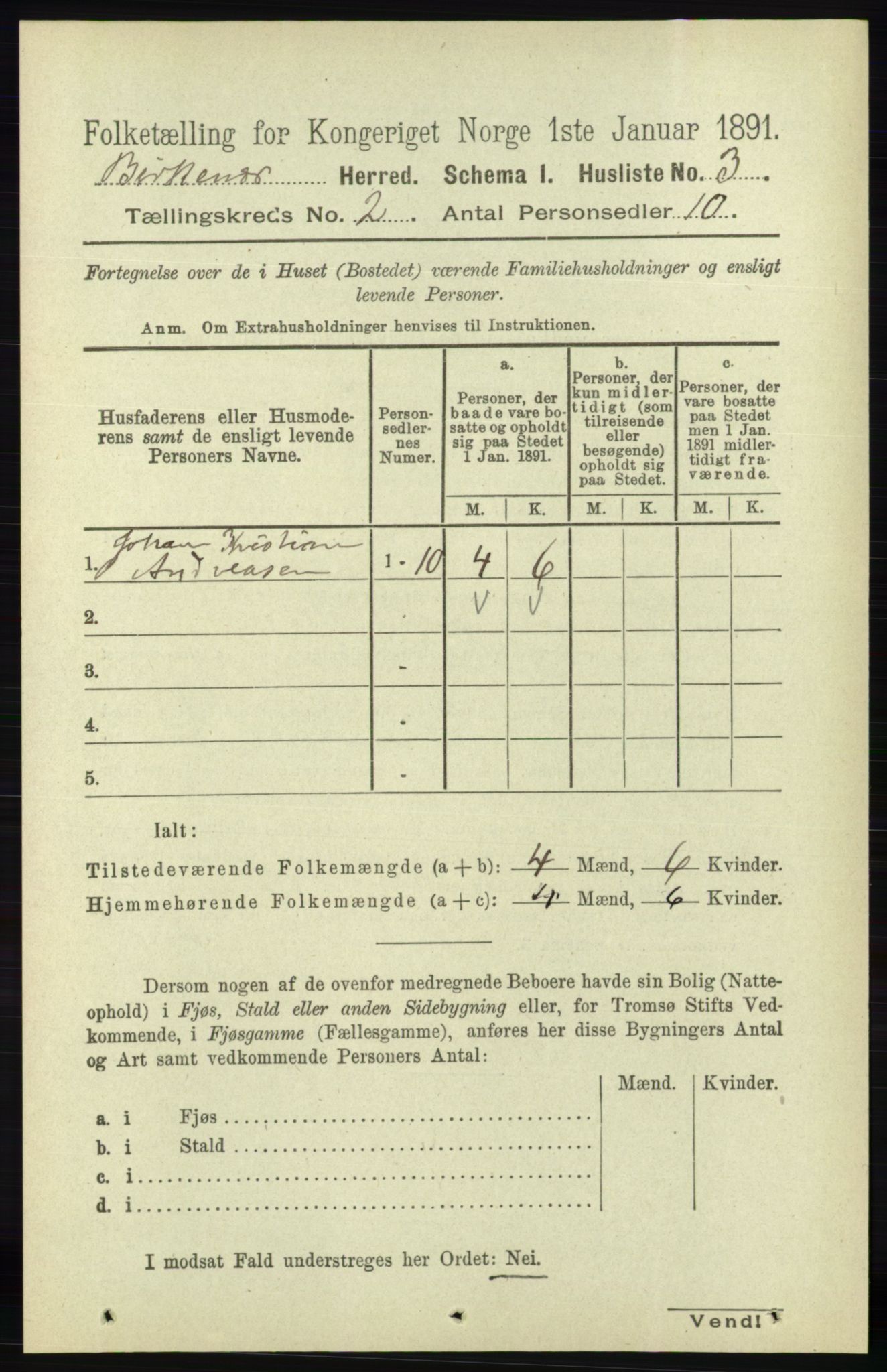 RA, Folketelling 1891 for 0928 Birkenes herred, 1891, s. 450