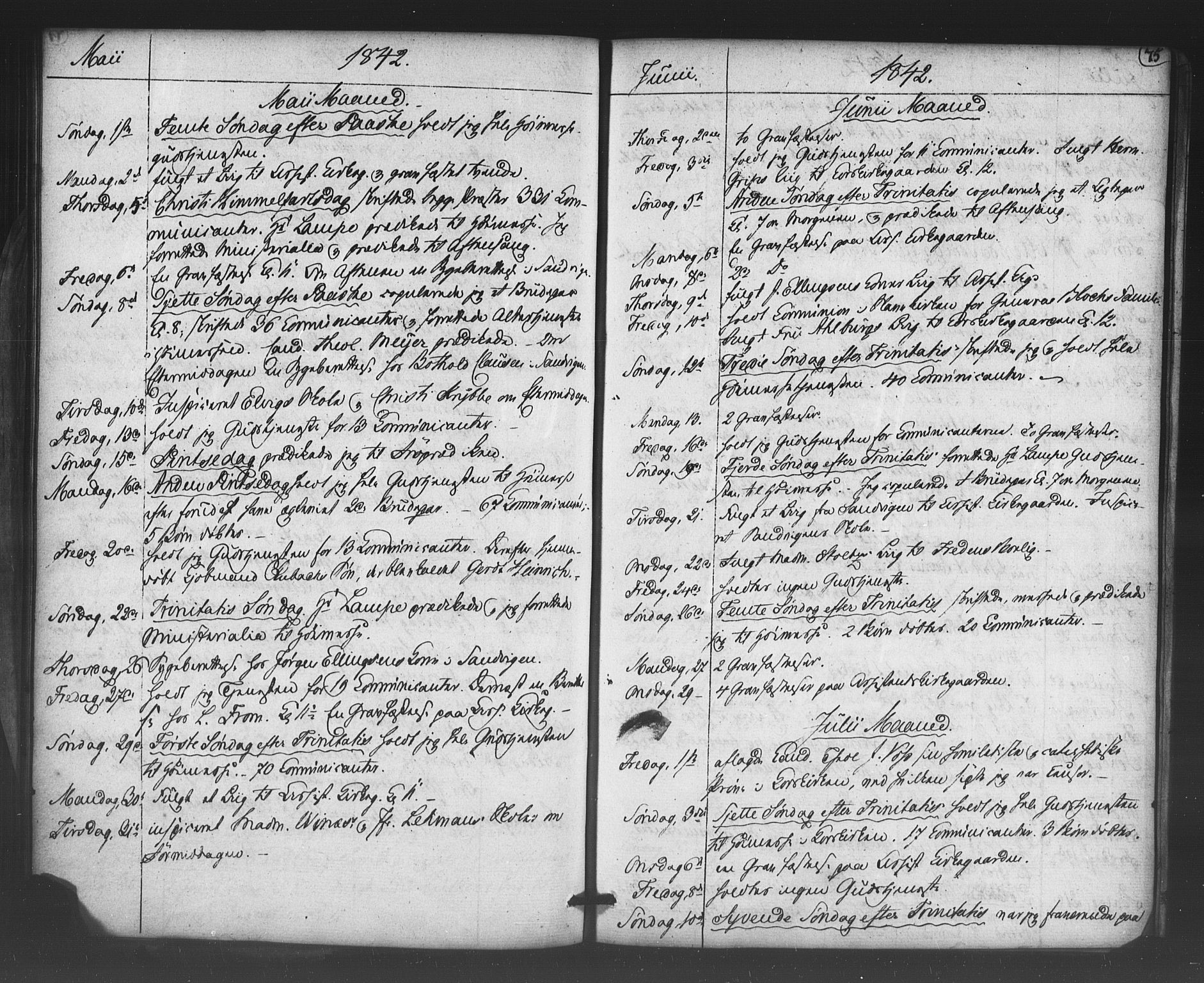 Korskirken sokneprestembete, AV/SAB-A-76101/H/Haa/L0066: Residerende kapellans bok nr. A 1, 1826-1843, s. 75