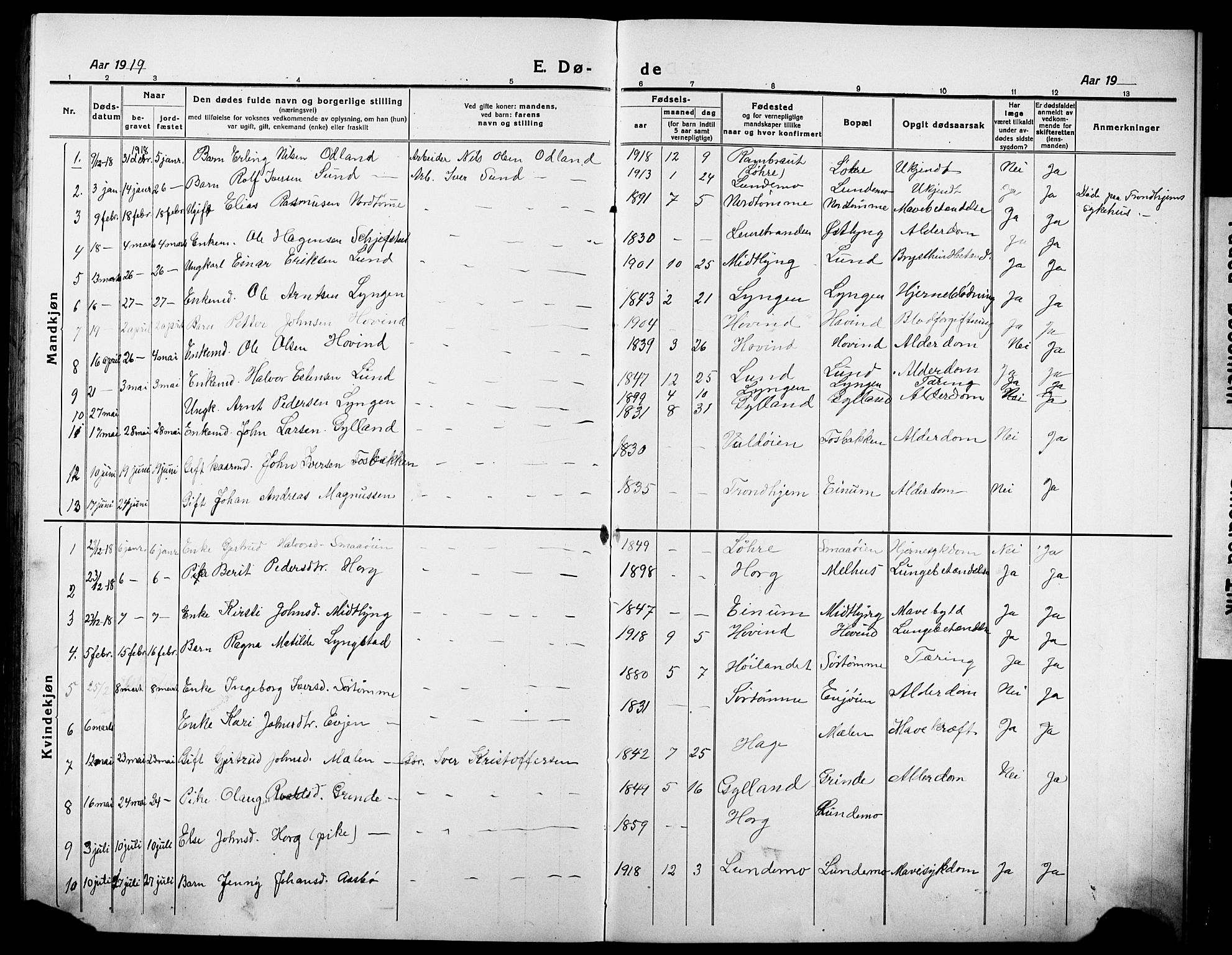 Ministerialprotokoller, klokkerbøker og fødselsregistre - Sør-Trøndelag, AV/SAT-A-1456/692/L1113: Klokkerbok nr. 692C08, 1918-1932