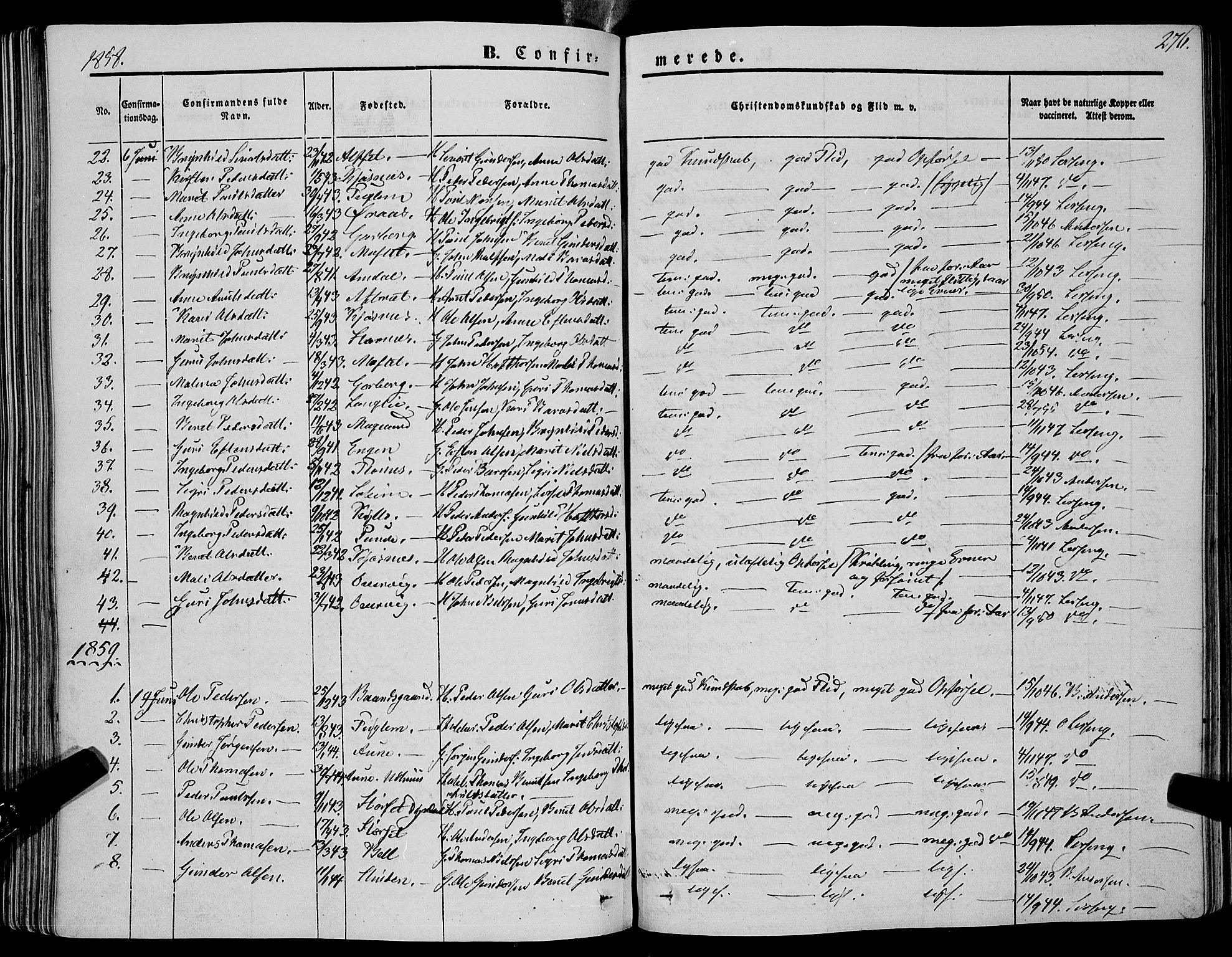 Ministerialprotokoller, klokkerbøker og fødselsregistre - Sør-Trøndelag, SAT/A-1456/695/L1145: Ministerialbok nr. 695A06 /1, 1843-1859, s. 276