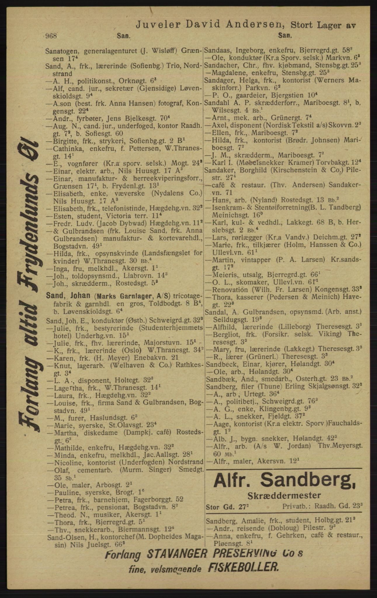 Kristiania/Oslo adressebok, PUBL/-, 1913, s. 980