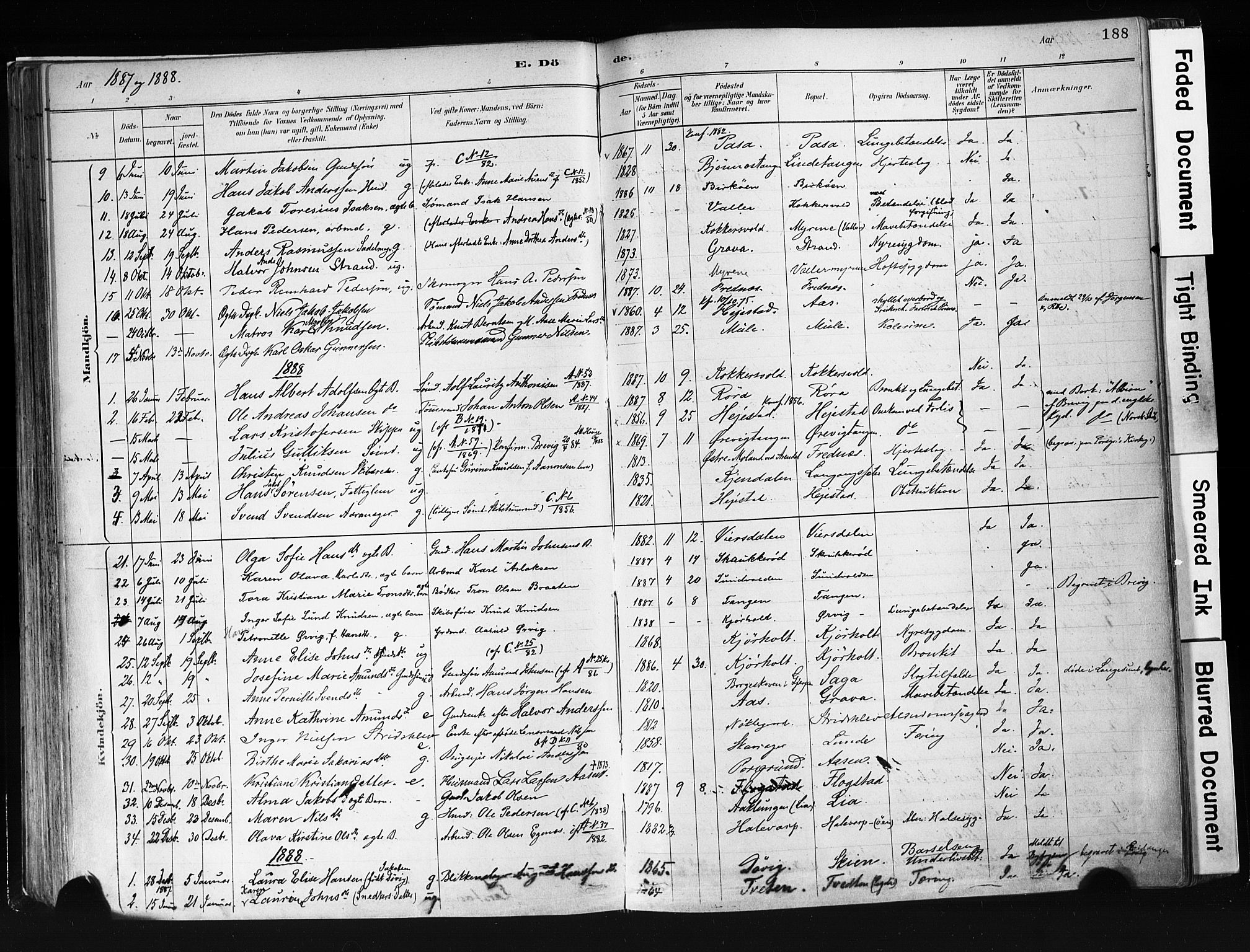 Eidanger kirkebøker, AV/SAKO-A-261/F/Fa/L0012: Ministerialbok nr. 12, 1879-1900, s. 188