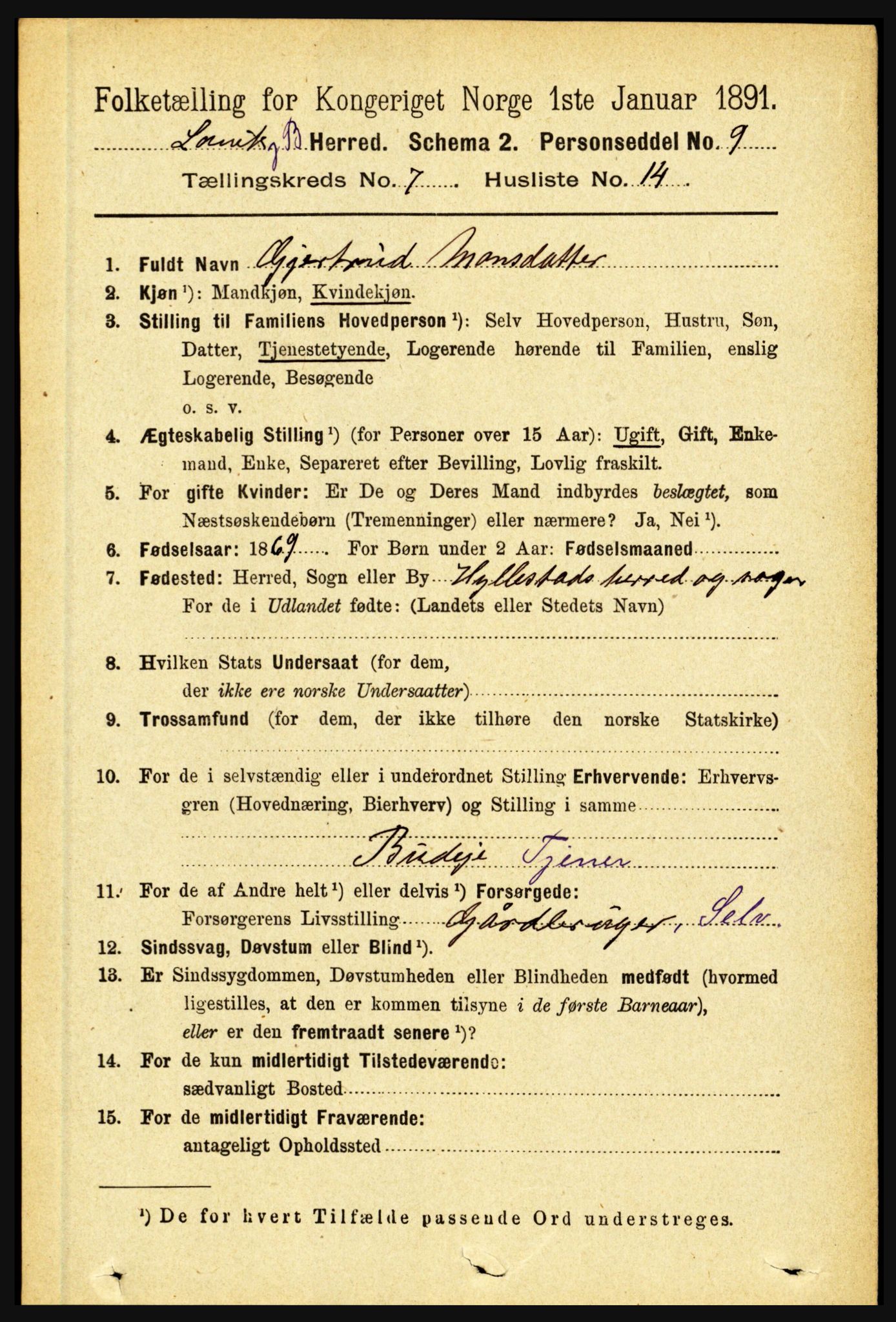 RA, Folketelling 1891 for 1415 Lavik og Brekke herred, 1891, s. 1450