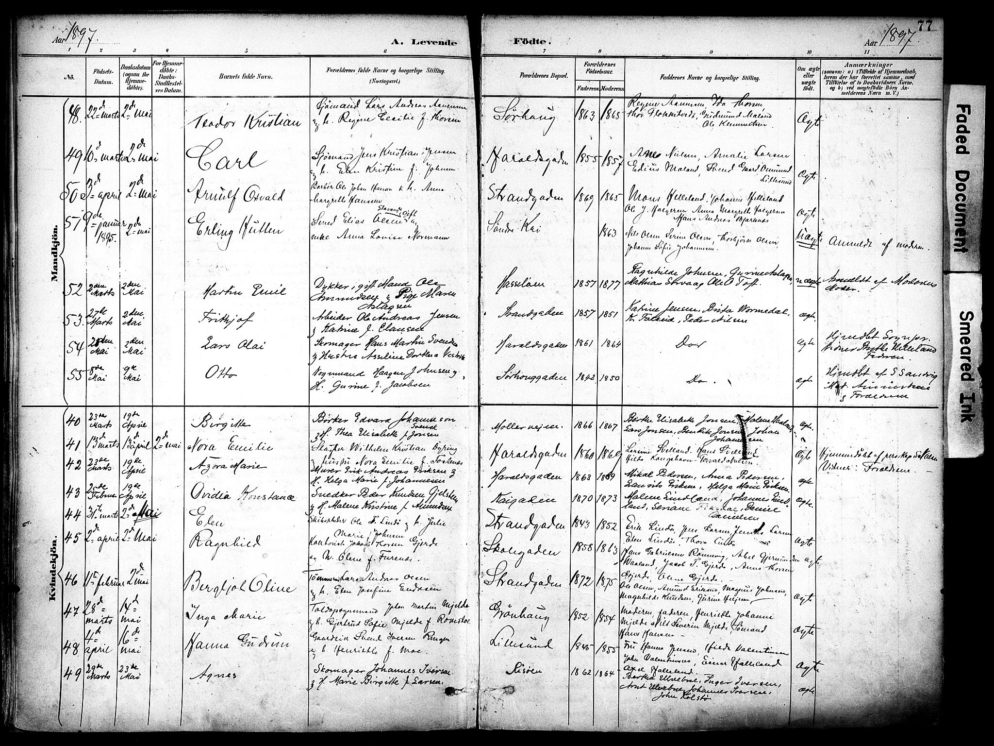 Haugesund sokneprestkontor, AV/SAST-A -101863/H/Ha/Haa/L0006: Ministerialbok nr. A 6, 1891-1907, s. 77