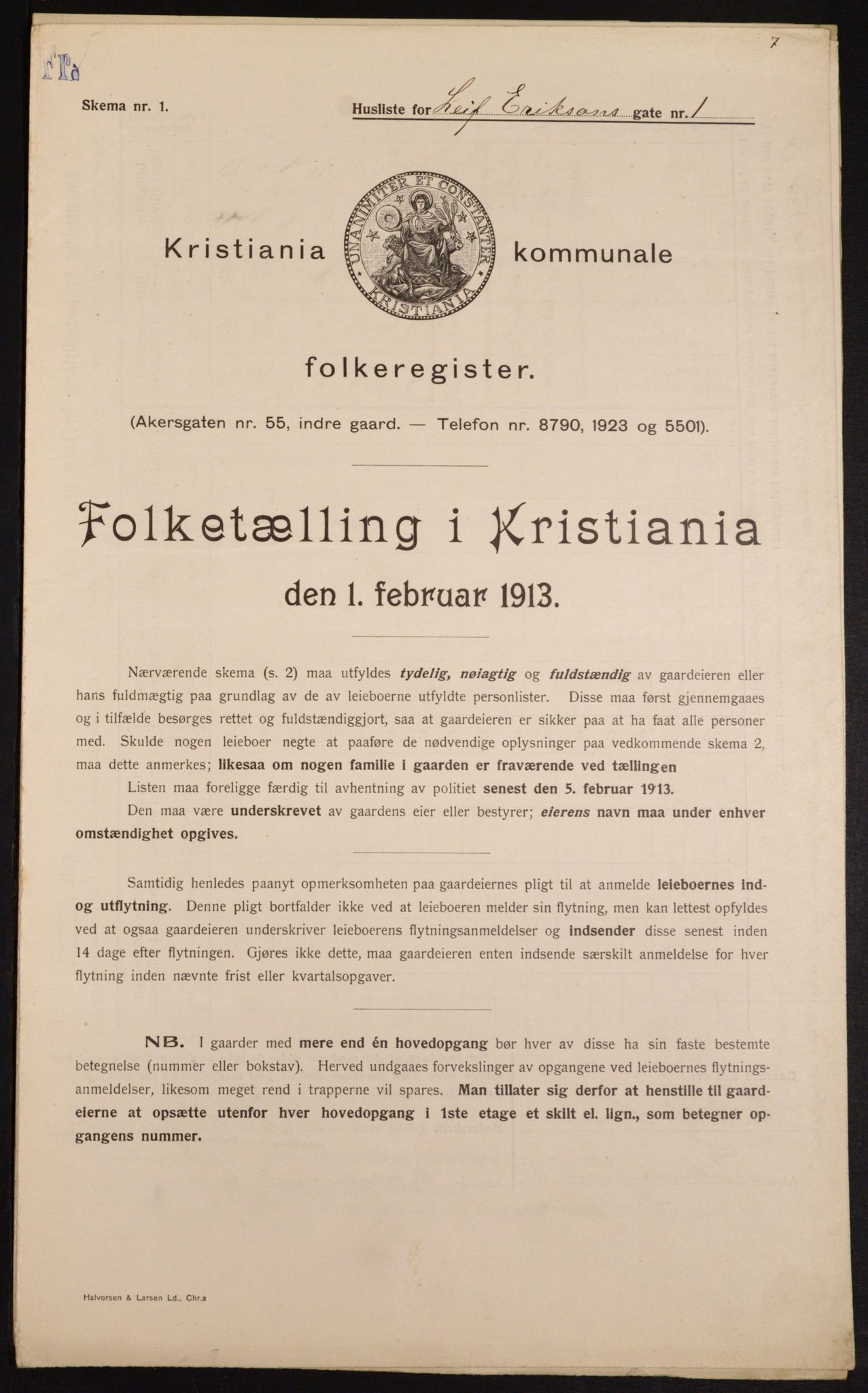 OBA, Kommunal folketelling 1.2.1913 for Kristiania, 1913, s. 57188