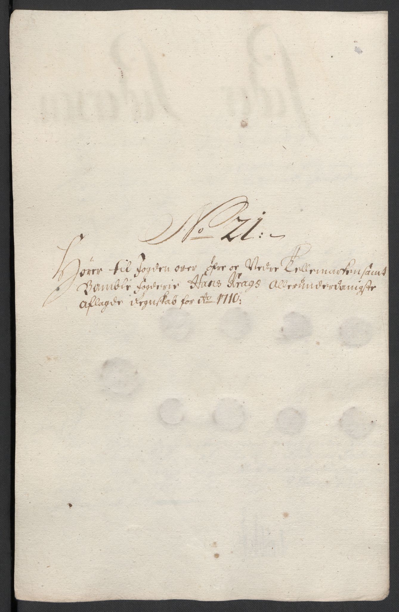 Rentekammeret inntil 1814, Reviderte regnskaper, Fogderegnskap, AV/RA-EA-4092/R36/L2119: Fogderegnskap Øvre og Nedre Telemark og Bamble, 1710, s. 136