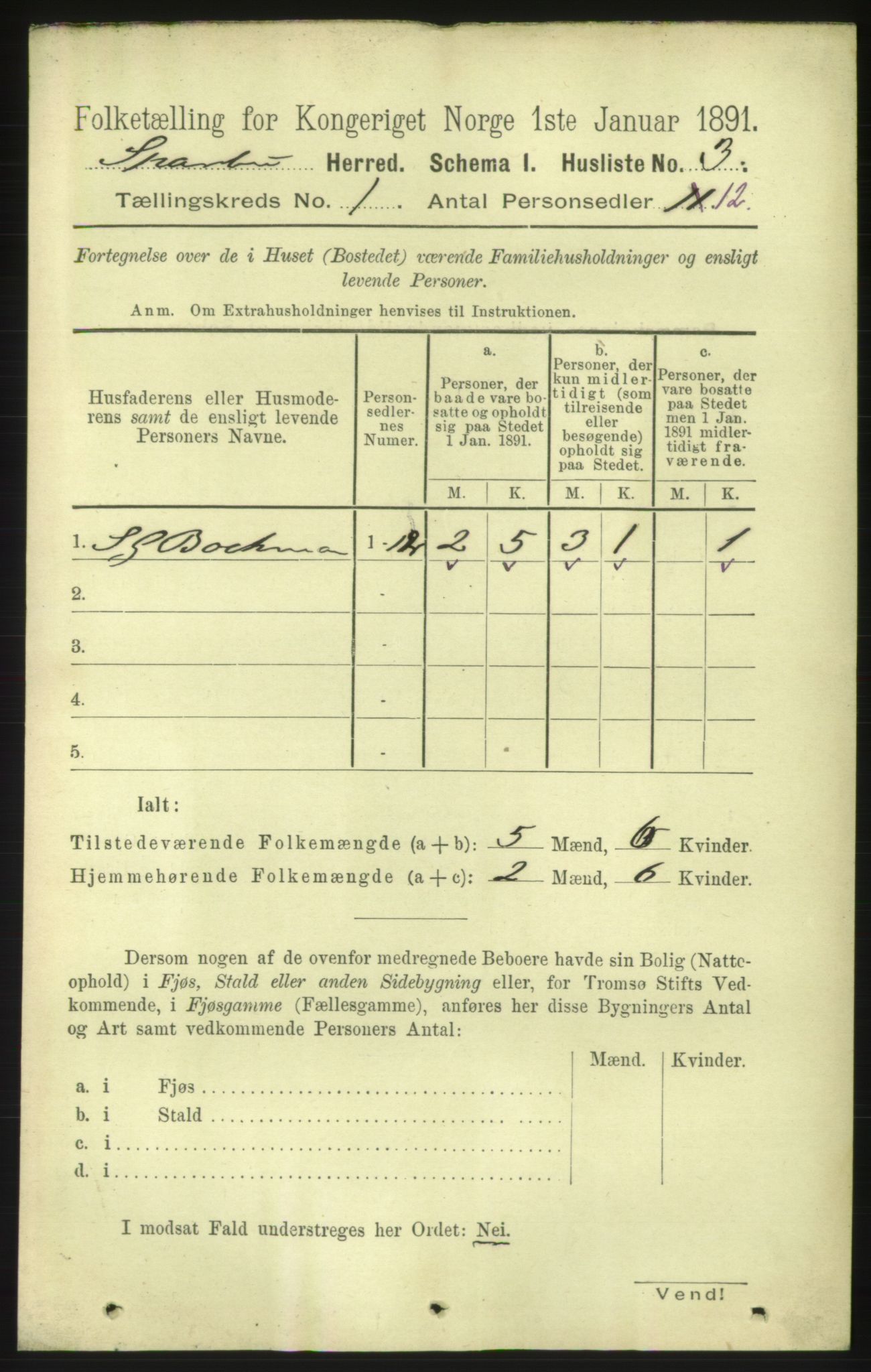 RA, Folketelling 1891 for 1731 Sparbu herred, 1891, s. 27