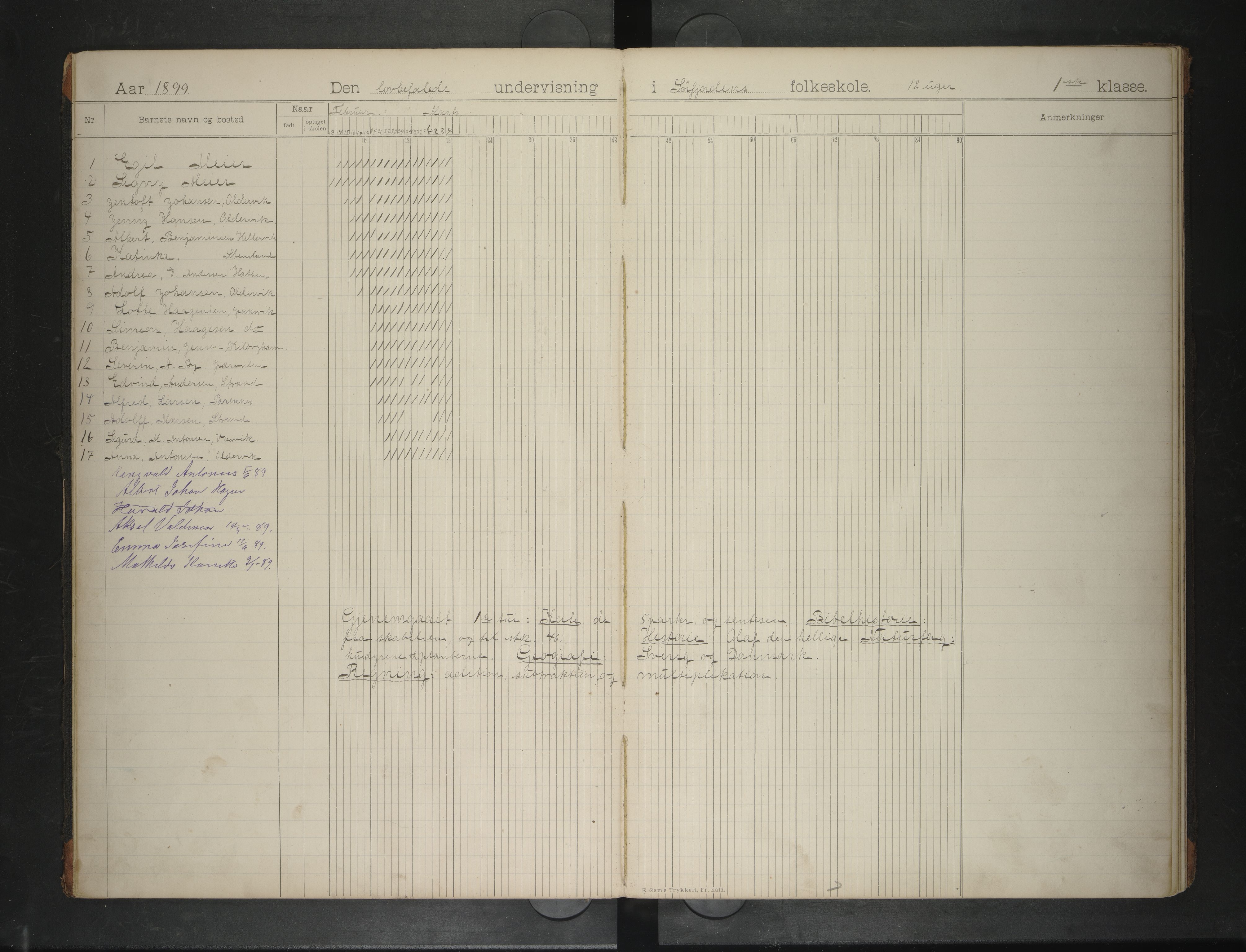 Rødøy kommune. Ymse skolekretser , AIN/K-18360.510.04/F/Fa/L0014: Skoledagbok: Langnes/Sørfjorden/Ytre Sørfjorden/IndreSørfjorden, 1898-1915