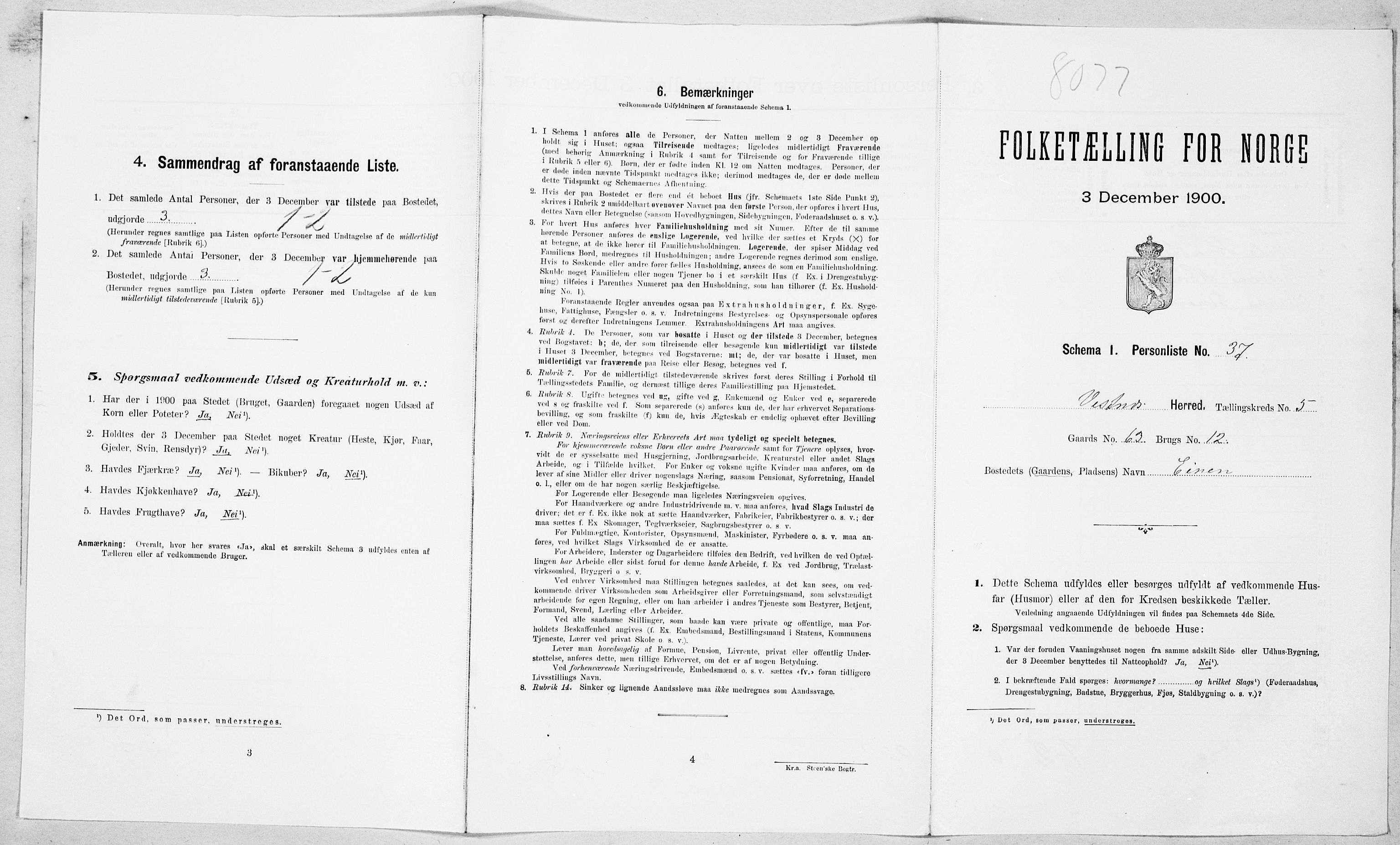 SAT, Folketelling 1900 for 1535 Vestnes herred, 1900, s. 577