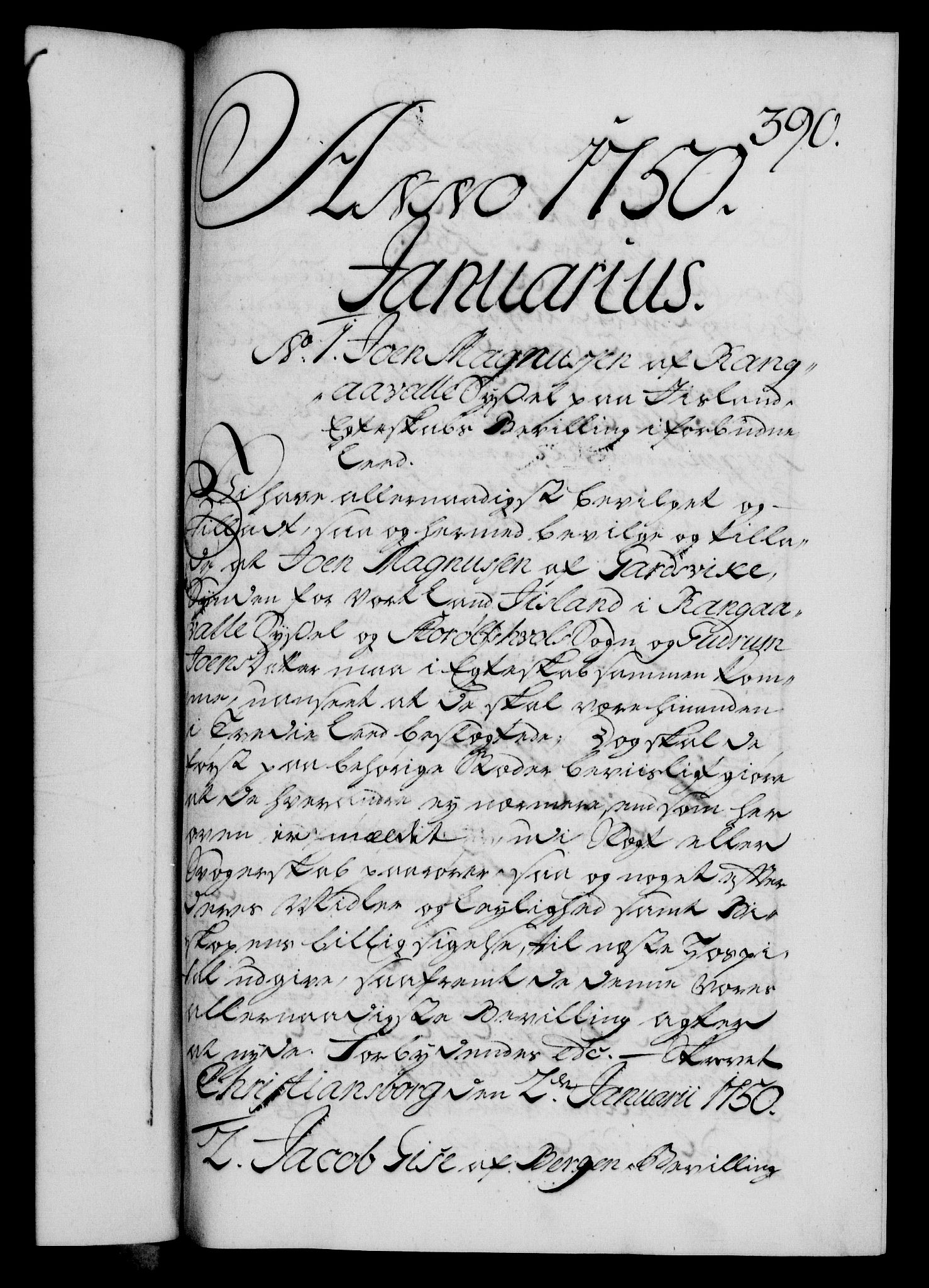 Danske Kanselli 1572-1799, RA/EA-3023/F/Fc/Fca/Fcaa/L0036: Norske registre, 1749-1750, s. 390a