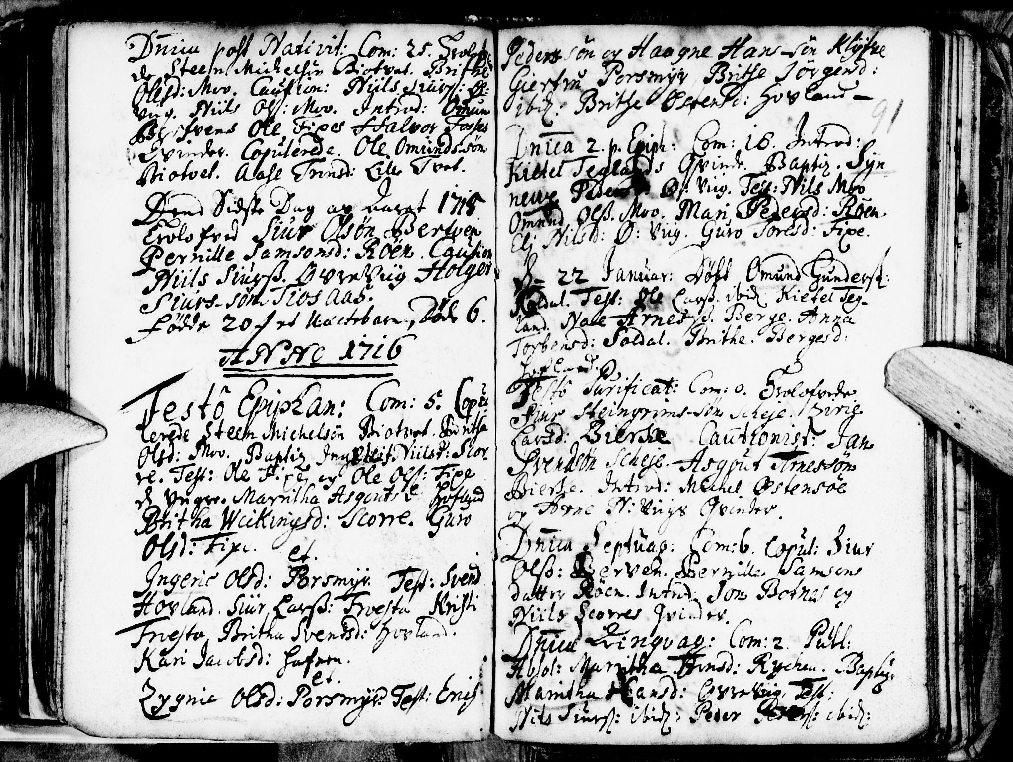 Kvam sokneprestembete, AV/SAB-A-76201/H/Haa: Ministerialbok nr. A 1, 1690-1741, s. 91