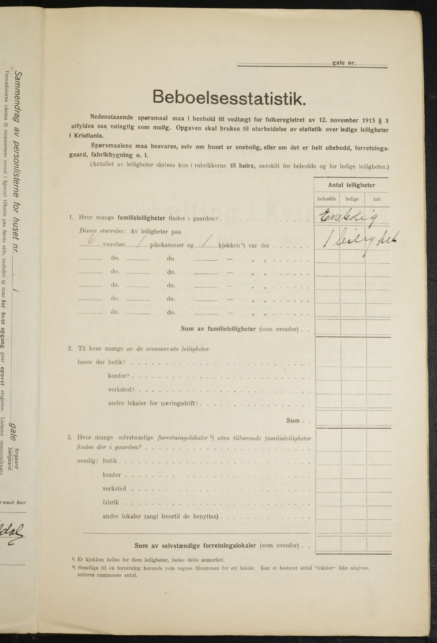 OBA, Kommunal folketelling 1.2.1916 for Kristiania, 1916, s. 127399