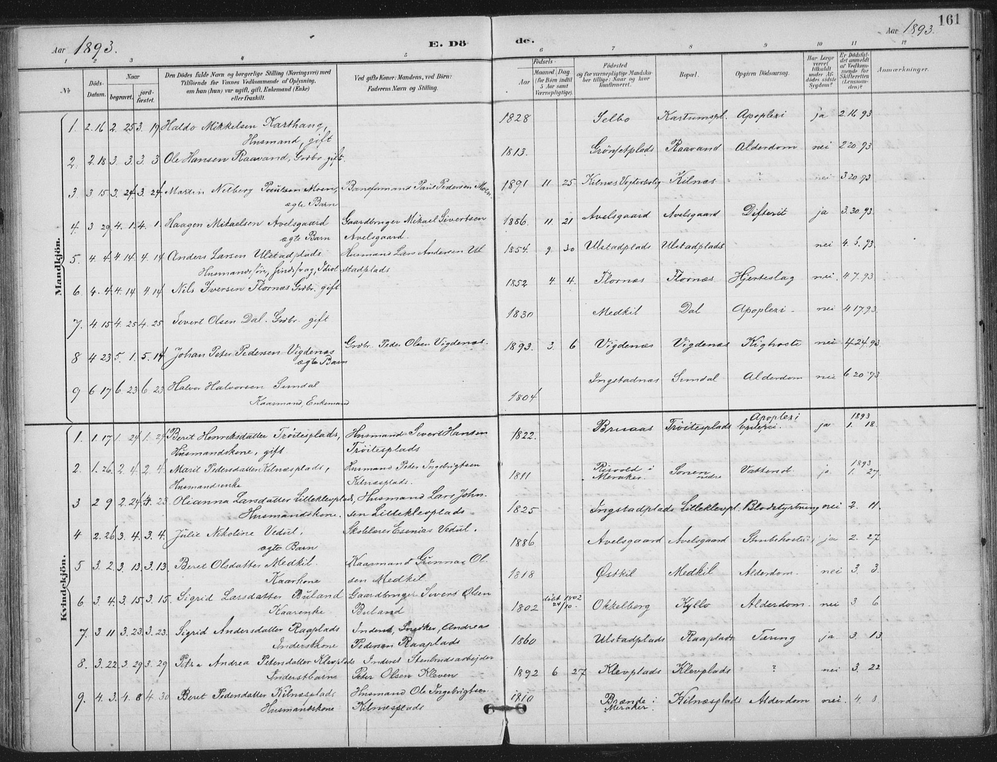 Ministerialprotokoller, klokkerbøker og fødselsregistre - Nord-Trøndelag, SAT/A-1458/703/L0031: Ministerialbok nr. 703A04, 1893-1914, s. 161