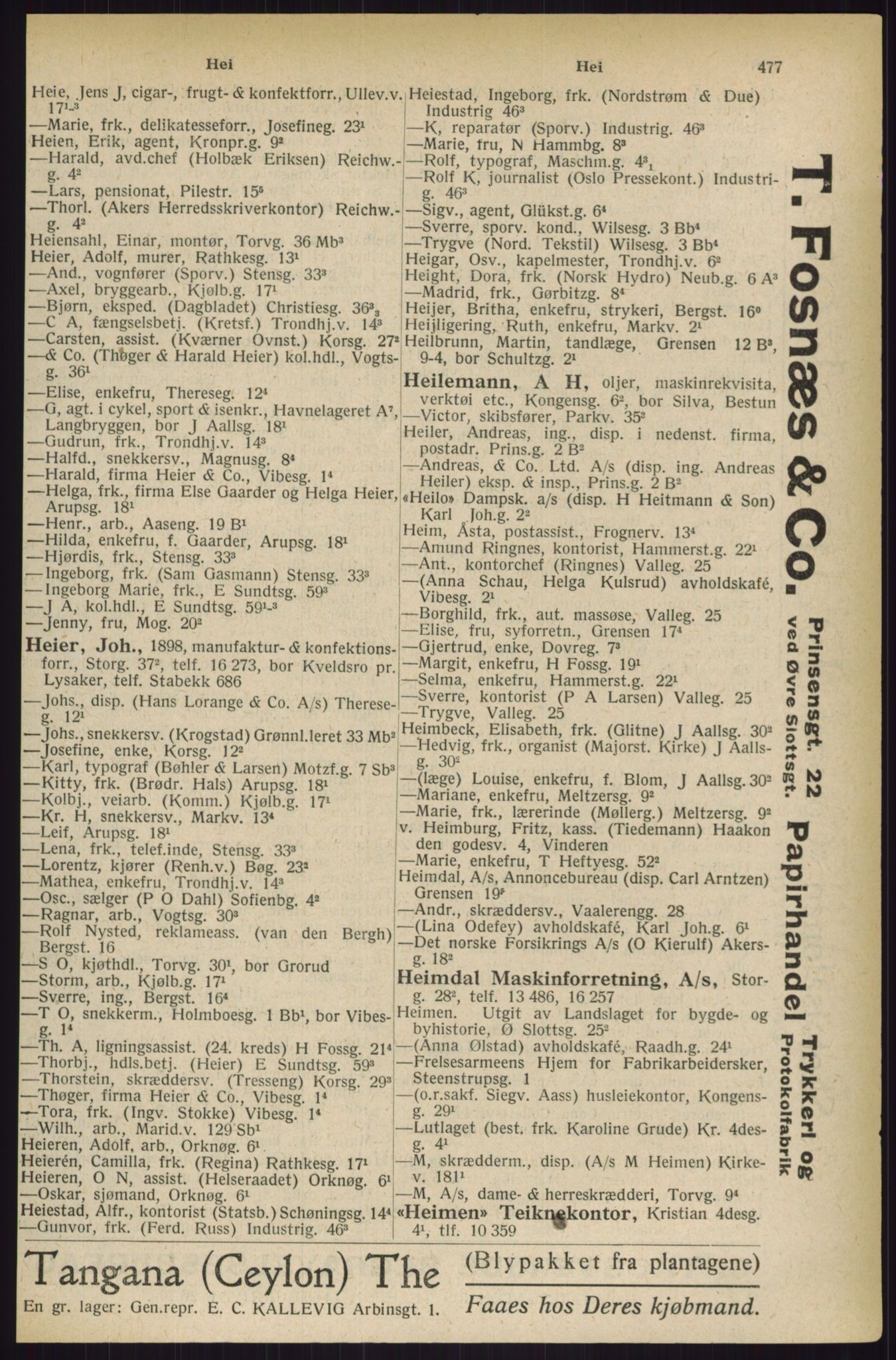 Kristiania/Oslo adressebok, PUBL/-, 1927, s. 477