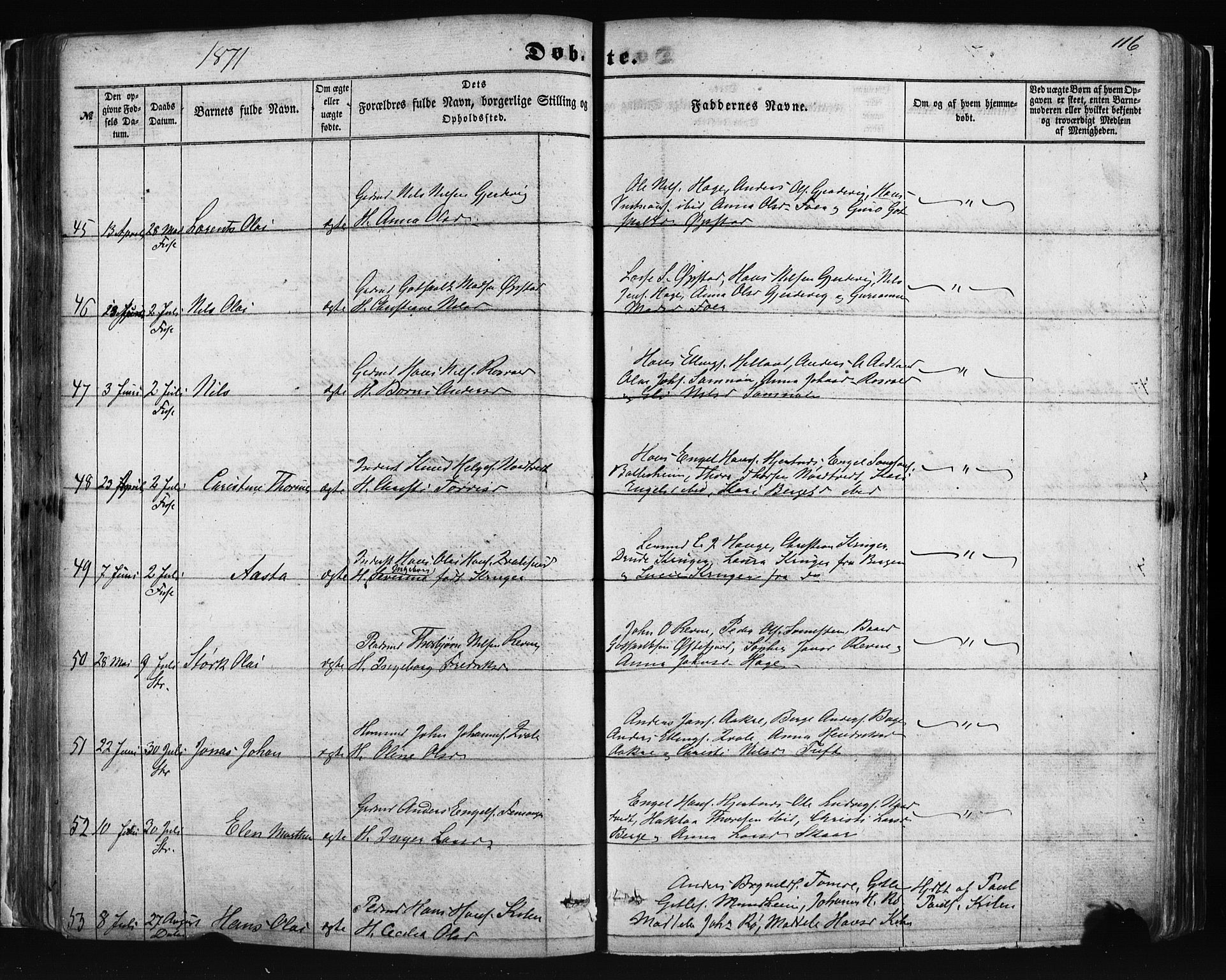 Fusa sokneprestembete, AV/SAB-A-75401/H/Haa: Ministerialbok nr. A 1I, 1855-1879, s. 116