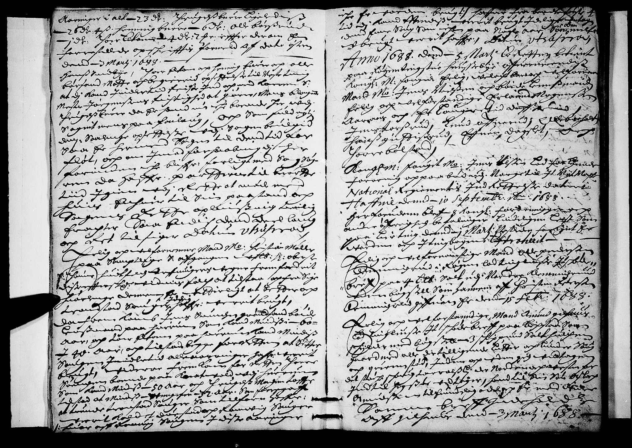 Lier, Røyken og Hurum sorenskriveri, AV/SAKO-A-89/F/Fa/L0029: Tingbok, 1688, s. 4