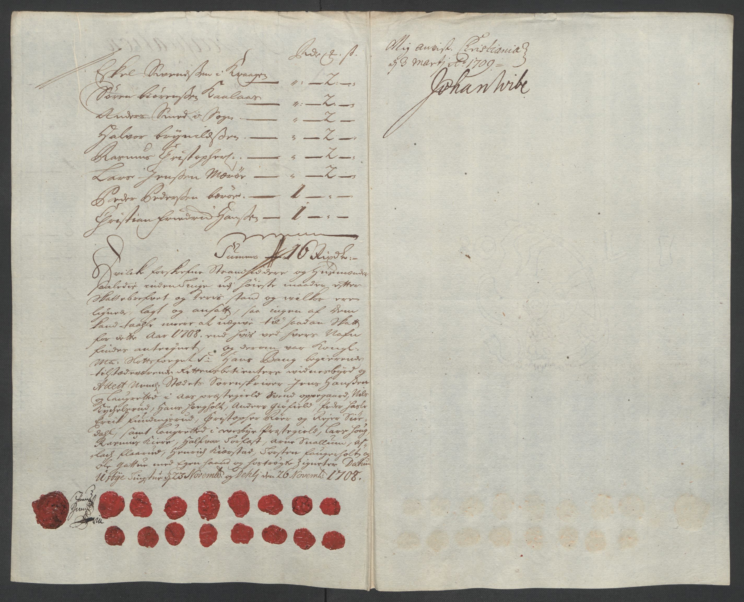 Rentekammeret inntil 1814, Reviderte regnskaper, Fogderegnskap, AV/RA-EA-4092/R10/L0447: Fogderegnskap Aker og Follo, 1707-1709, s. 330