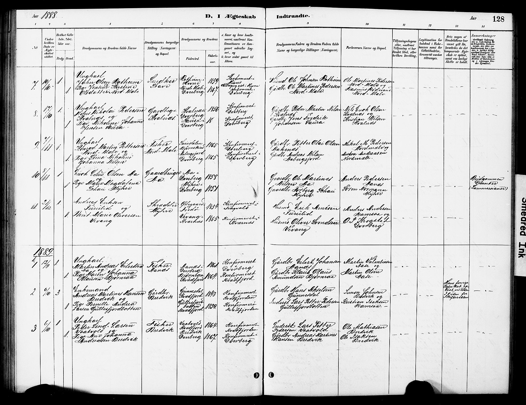 Ministerialprotokoller, klokkerbøker og fødselsregistre - Nordland, SAT/A-1459/897/L1413: Klokkerbok nr. 897C03, 1887-1903, s. 128