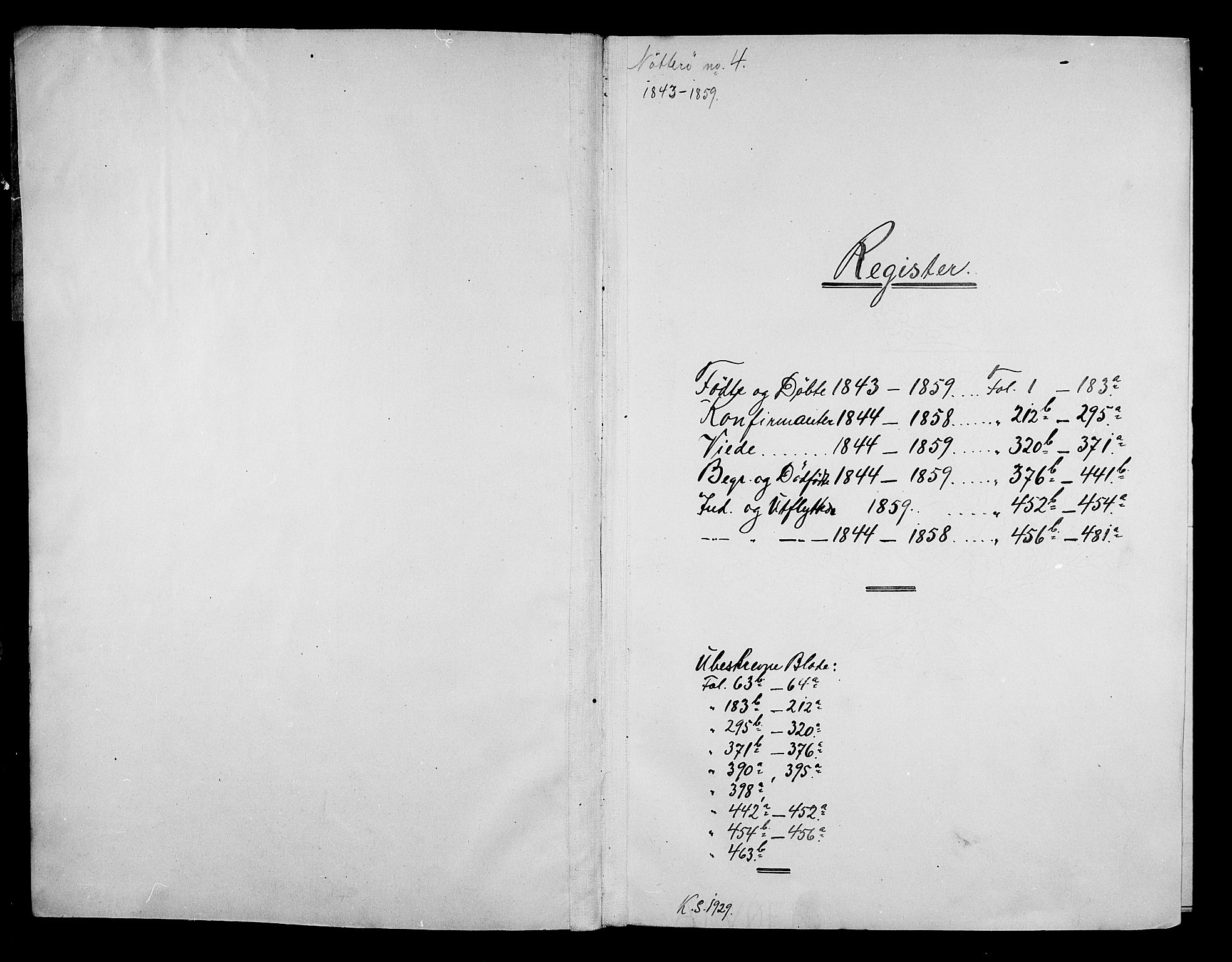 Nøtterøy kirkebøker, SAKO/A-354/G/Ga/L0001: Klokkerbok nr. I 1, 1844-1859