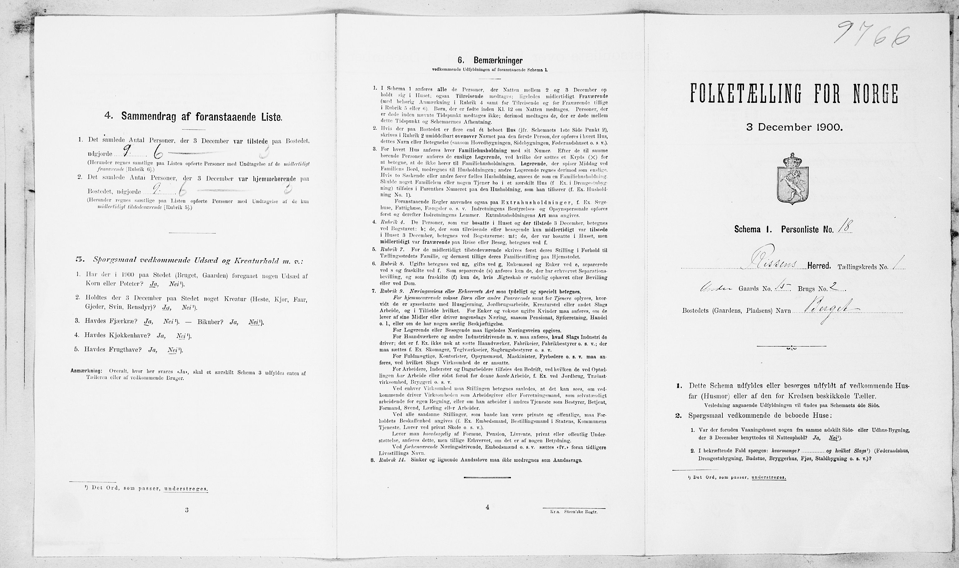 SAT, Folketelling 1900 for 1624 Rissa herred, 1900, s. 126