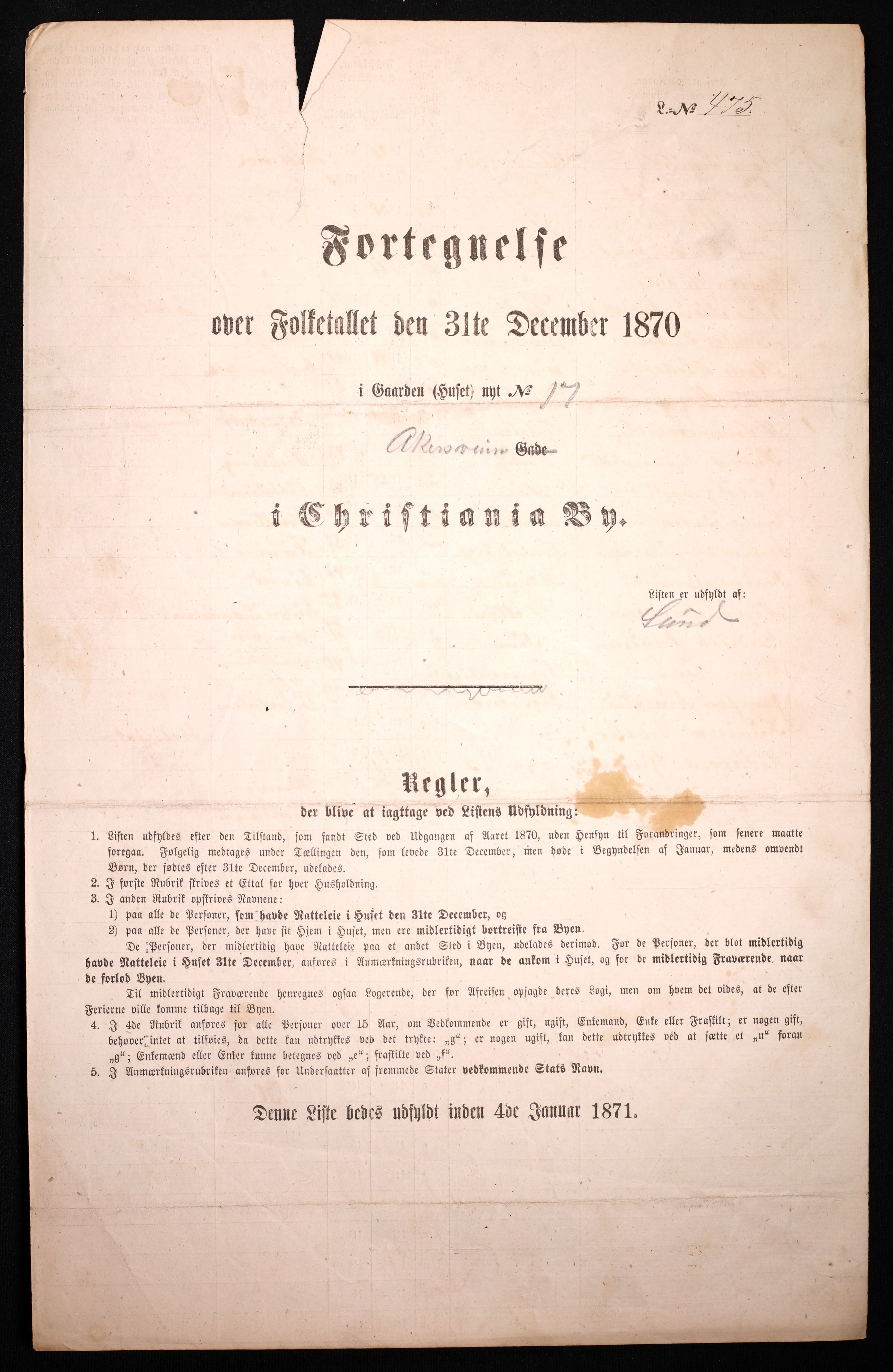 RA, Folketelling 1870 for 0301 Kristiania kjøpstad, 1870, s. 244