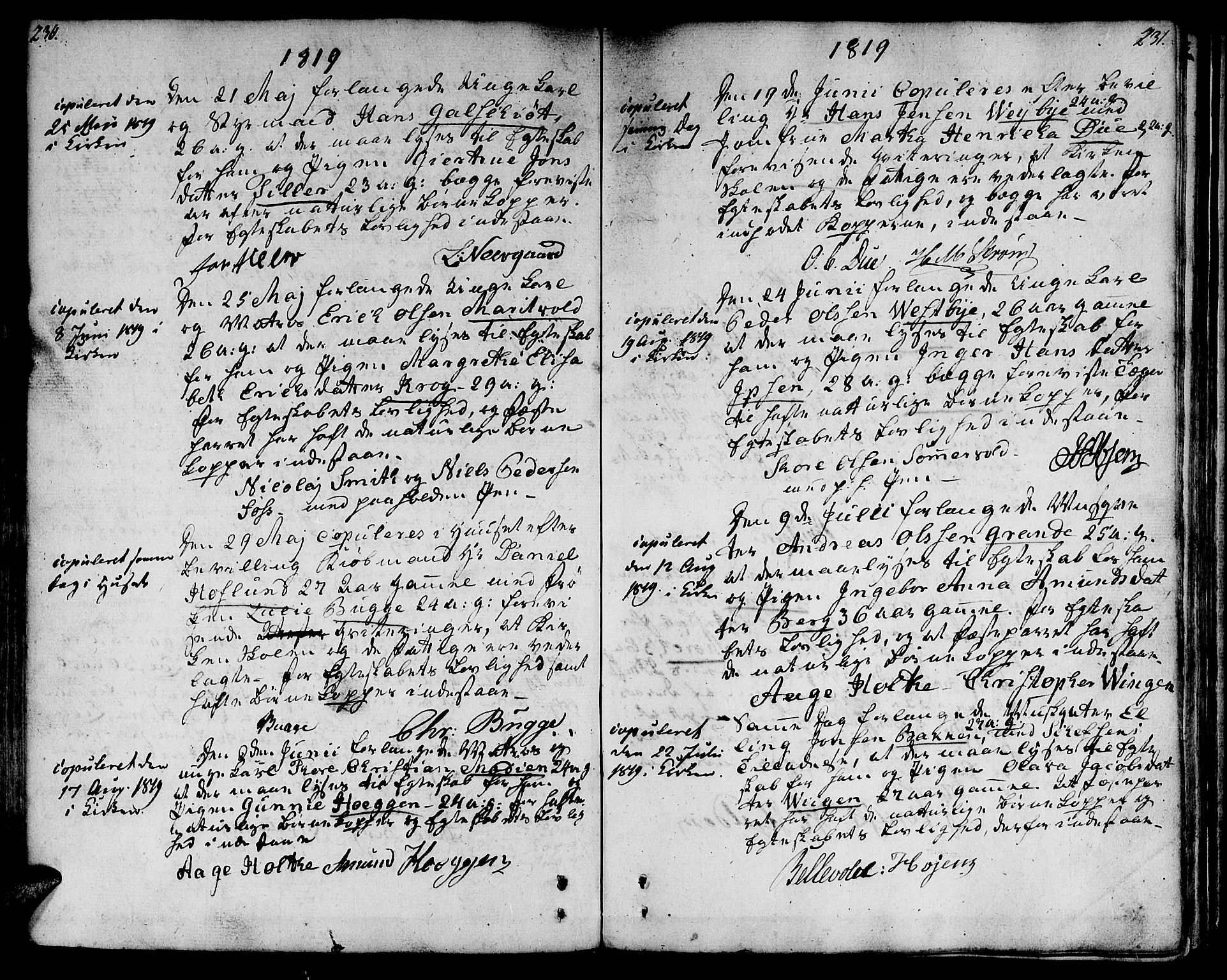 Ministerialprotokoller, klokkerbøker og fødselsregistre - Sør-Trøndelag, SAT/A-1456/601/L0042: Ministerialbok nr. 601A10, 1802-1830, s. 230-231