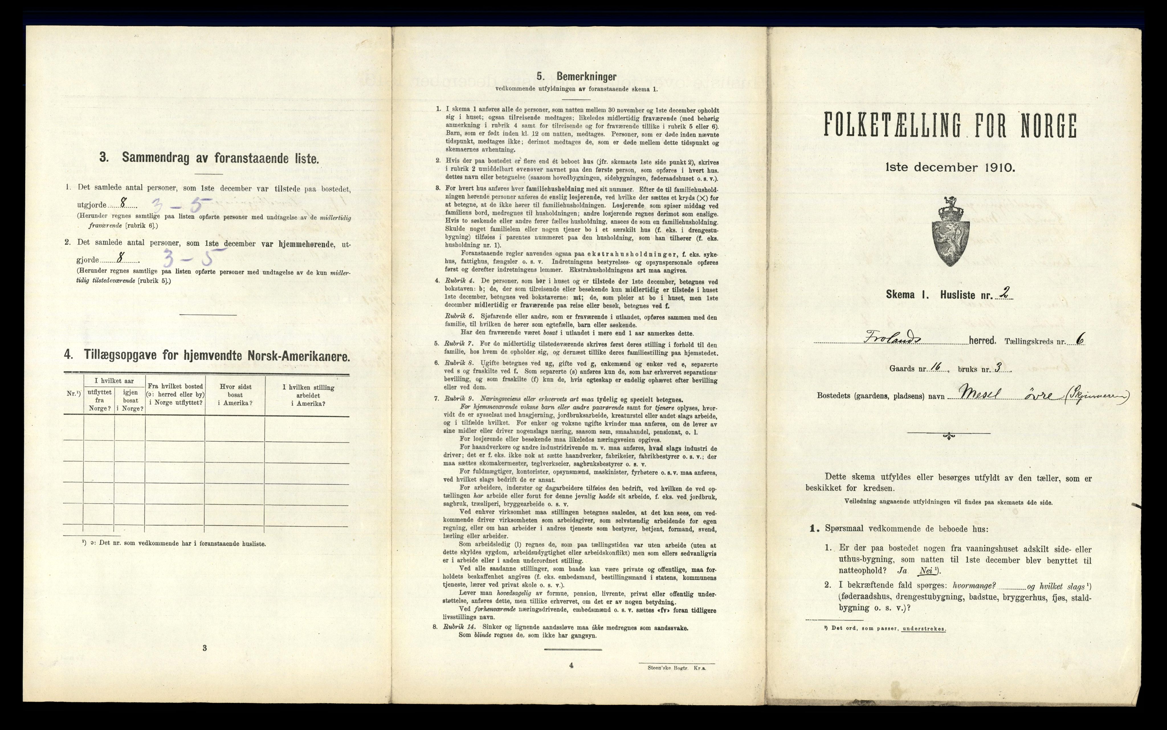 RA, Folketelling 1910 for 0919 Froland herred, 1910, s. 506