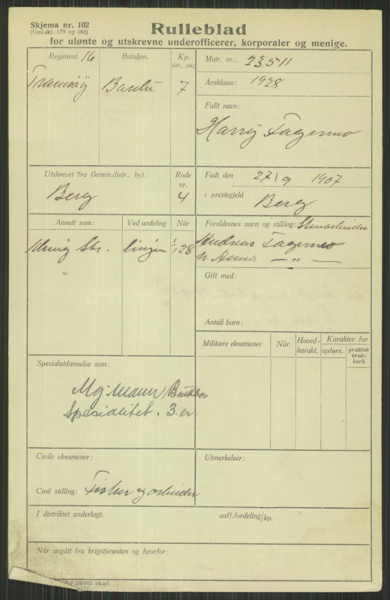 Forsvaret, Troms infanteriregiment nr. 16, AV/RA-RAFA-3146/P/Pa/L0013/0003: Rulleblad / Rulleblad for regimentets menige mannskaper, årsklasse 1928, 1928, s. 123