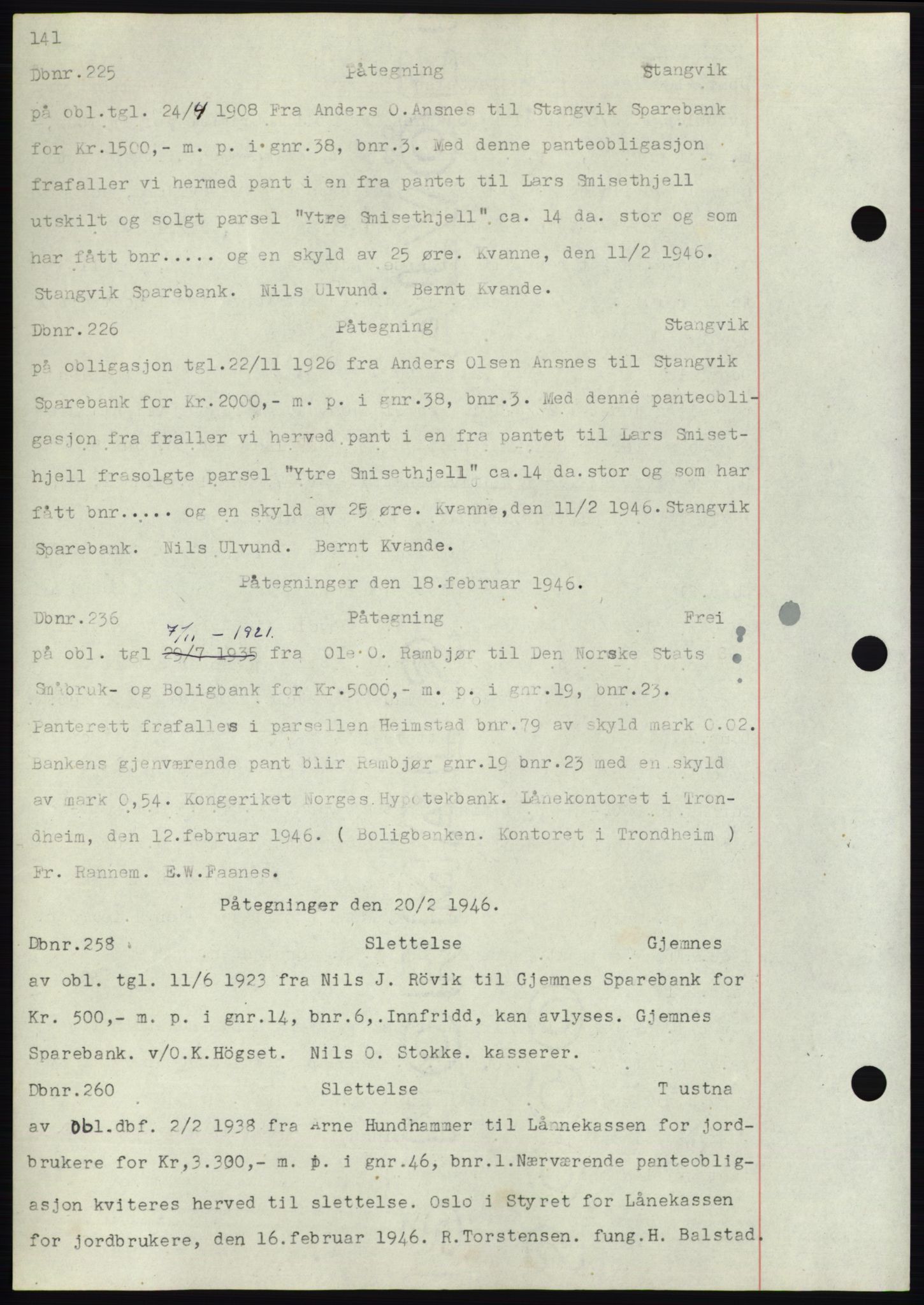 Nordmøre sorenskriveri, AV/SAT-A-4132/1/2/2Ca: Pantebok nr. C82b, 1946-1951, Dagboknr: 225/1946