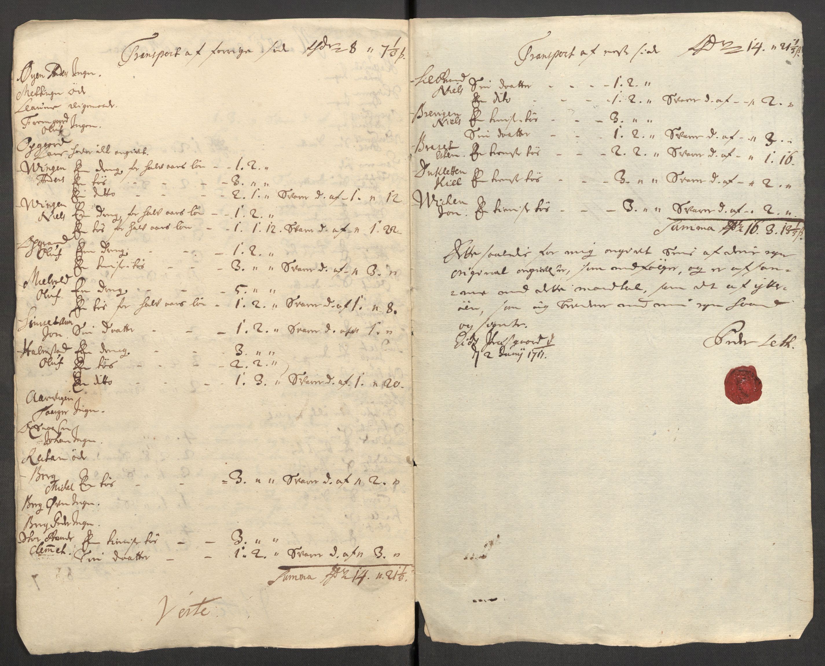 Rentekammeret inntil 1814, Reviderte regnskaper, Fogderegnskap, RA/EA-4092/R63/L4319: Fogderegnskap Inderøy, 1711, s. 268