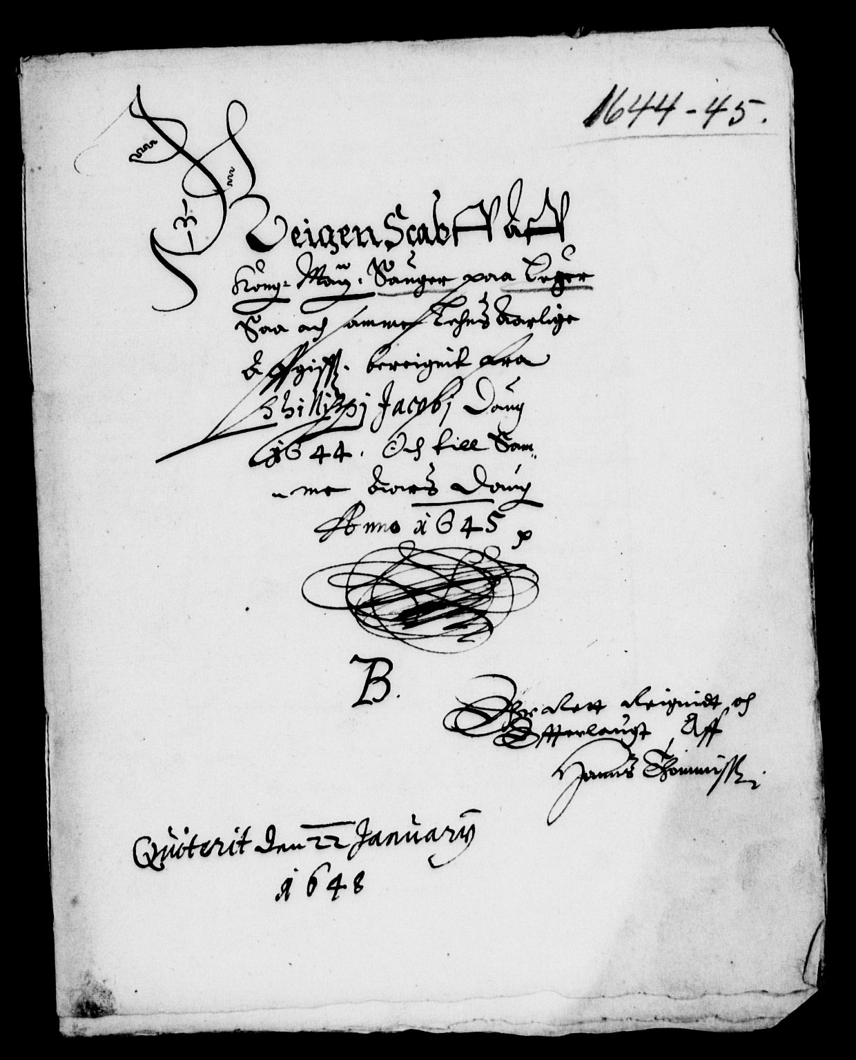 Rentekammeret inntil 1814, Reviderte regnskaper, Lensregnskaper, AV/RA-EA-5023/R/Rb/Rbm/L0008: Eiker len, 1643-1648