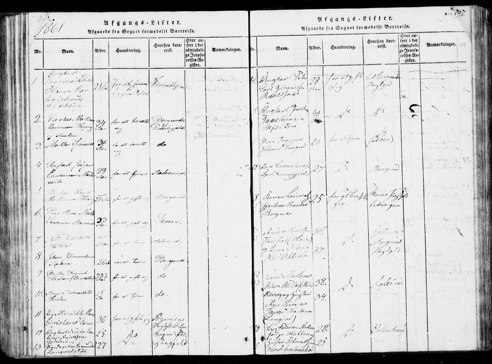 Ministerialprotokoller, klokkerbøker og fødselsregistre - Møre og Romsdal, SAT/A-1454/537/L0517: Ministerialbok nr. 537A01, 1818-1862, s. 297