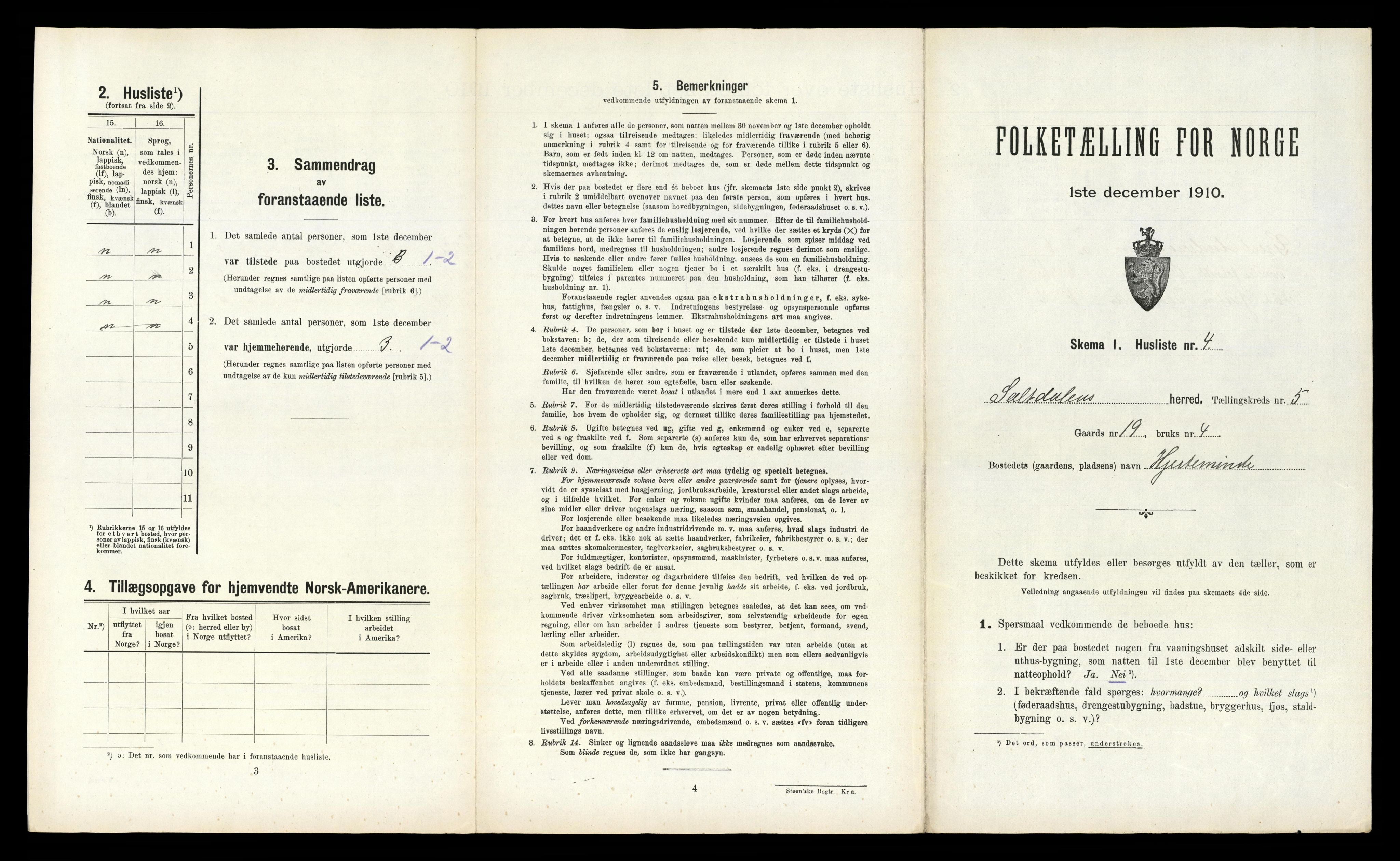 RA, Folketelling 1910 for 1840 Saltdal herred, 1910, s. 761