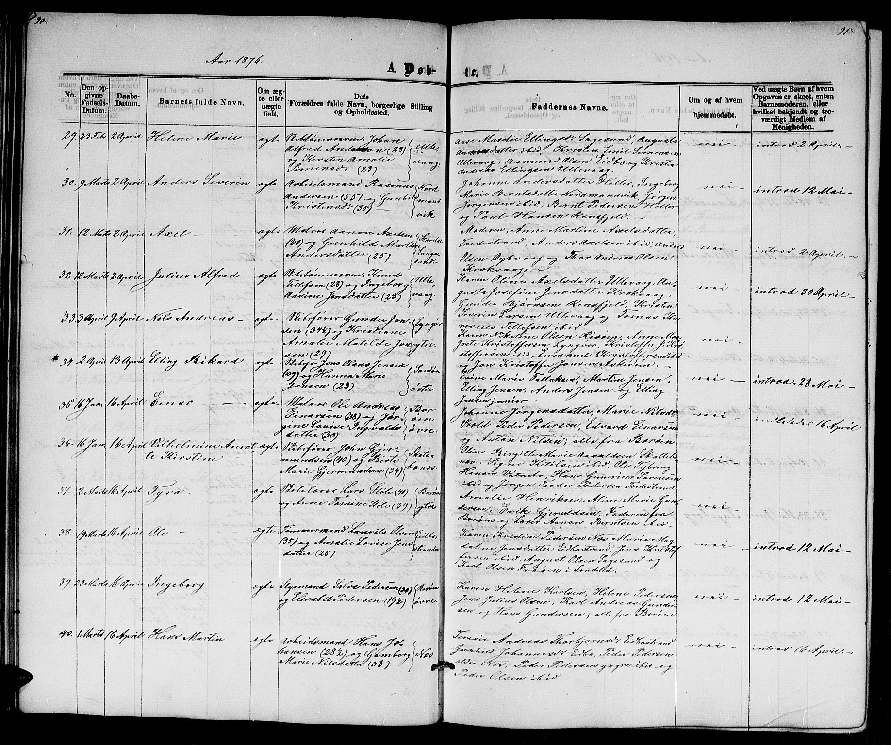 Dypvåg sokneprestkontor, AV/SAK-1111-0007/F/Fb/Fba/L0012: Klokkerbok nr. B 12, 1872-1886, s. 90-91