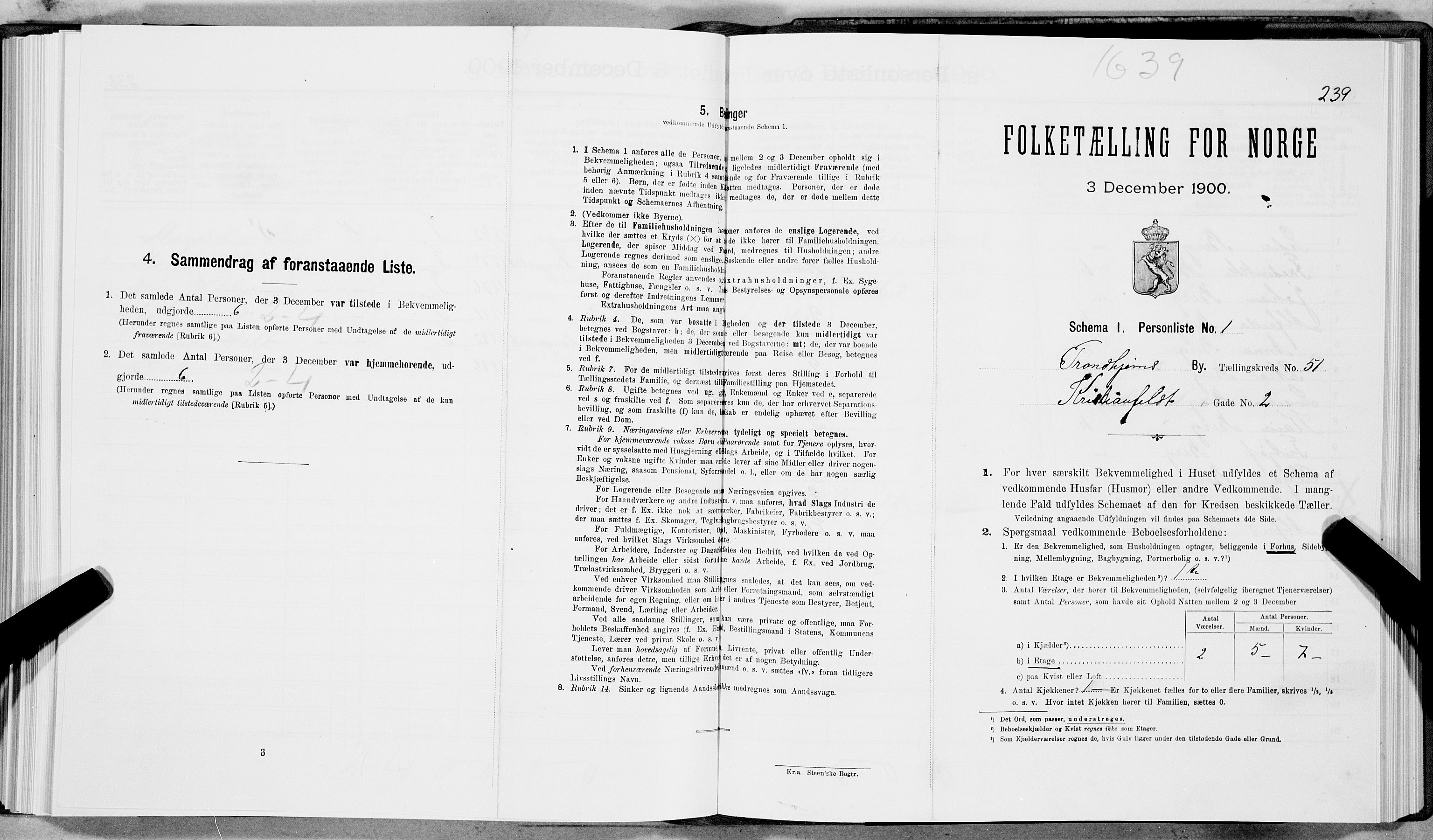 SAT, Folketelling 1900 for 1601 Trondheim kjøpstad, 1900, s. 8564