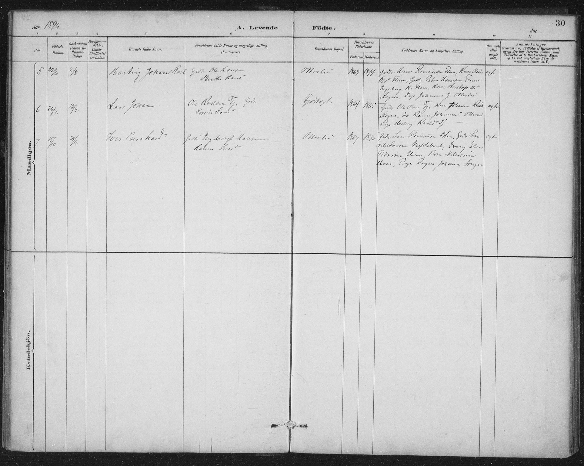 Ministerialprotokoller, klokkerbøker og fødselsregistre - Møre og Romsdal, AV/SAT-A-1454/538/L0522: Ministerialbok nr. 538A01, 1884-1913, s. 30