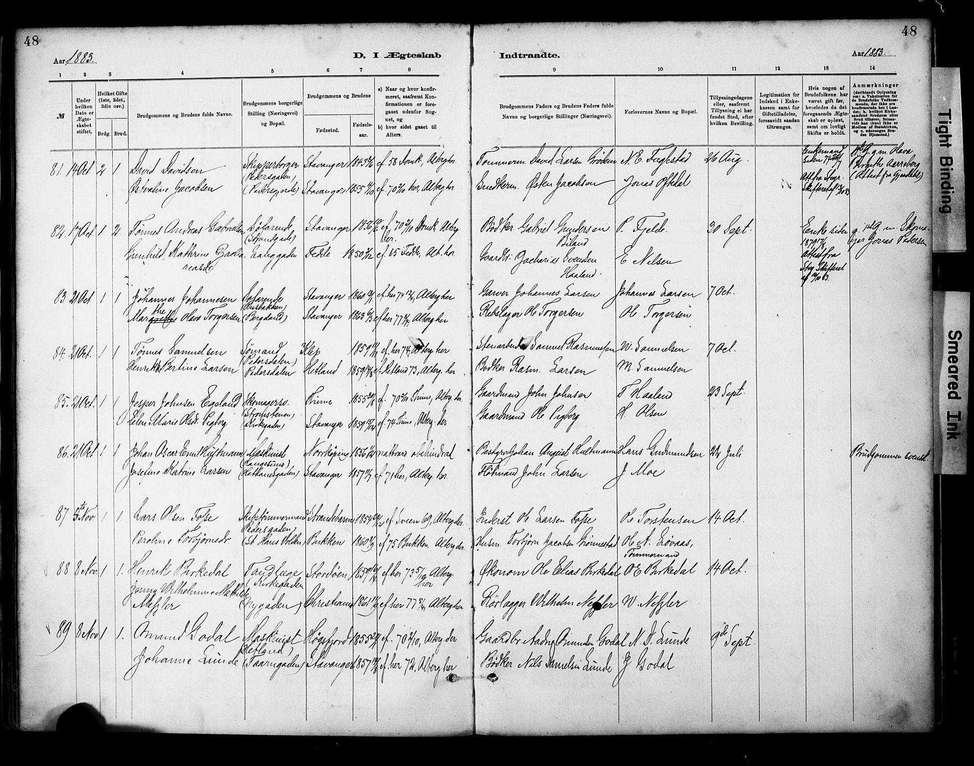 St. Petri sokneprestkontor, AV/SAST-A-101813/001/30/30BA/L0018: Ministerialbok nr. A 19, 1879-1900, s. 48