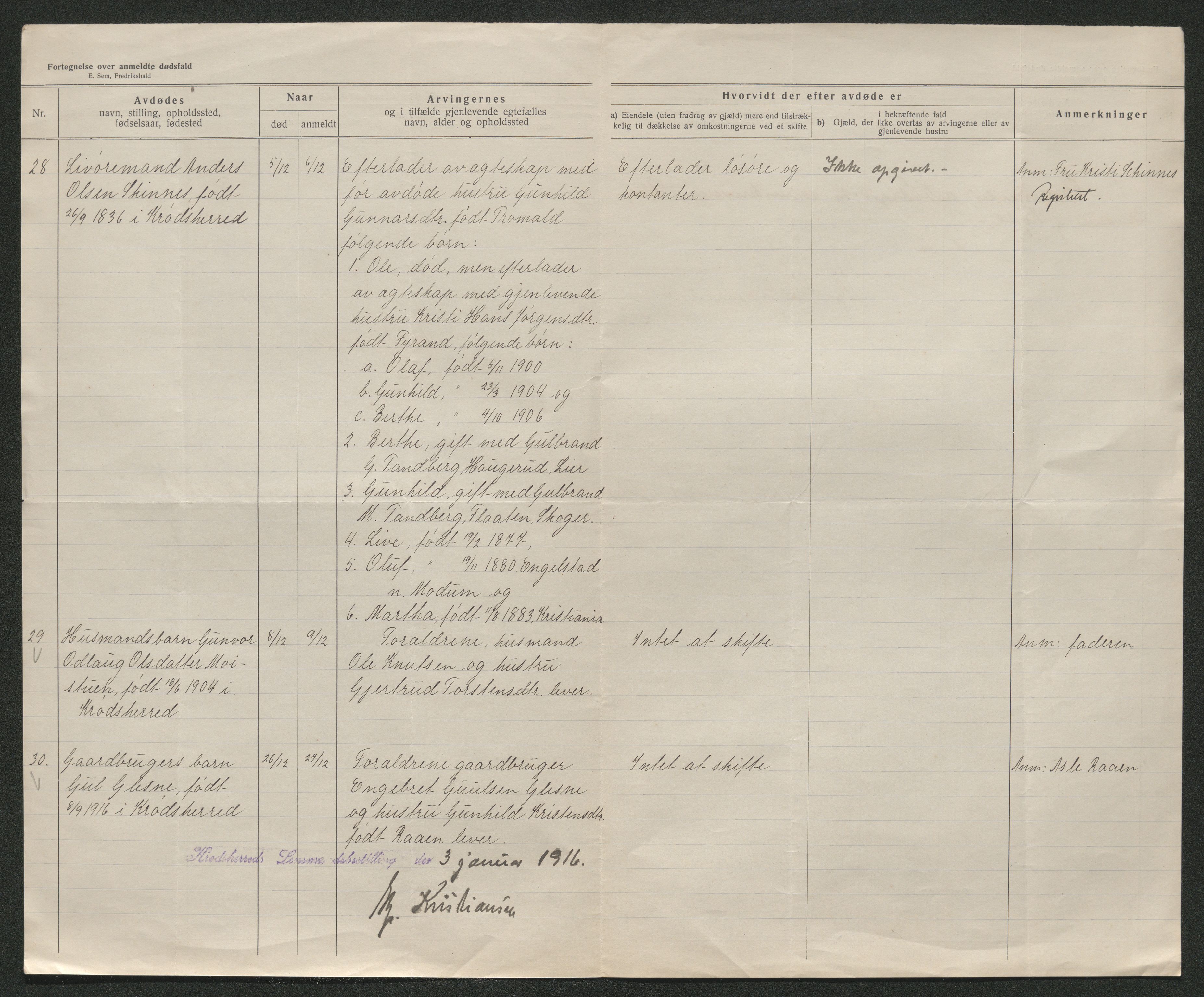 Eiker, Modum og Sigdal sorenskriveri, SAKO/A-123/H/Ha/Hab/L0038: Dødsfallsmeldinger, 1916-1917, s. 570