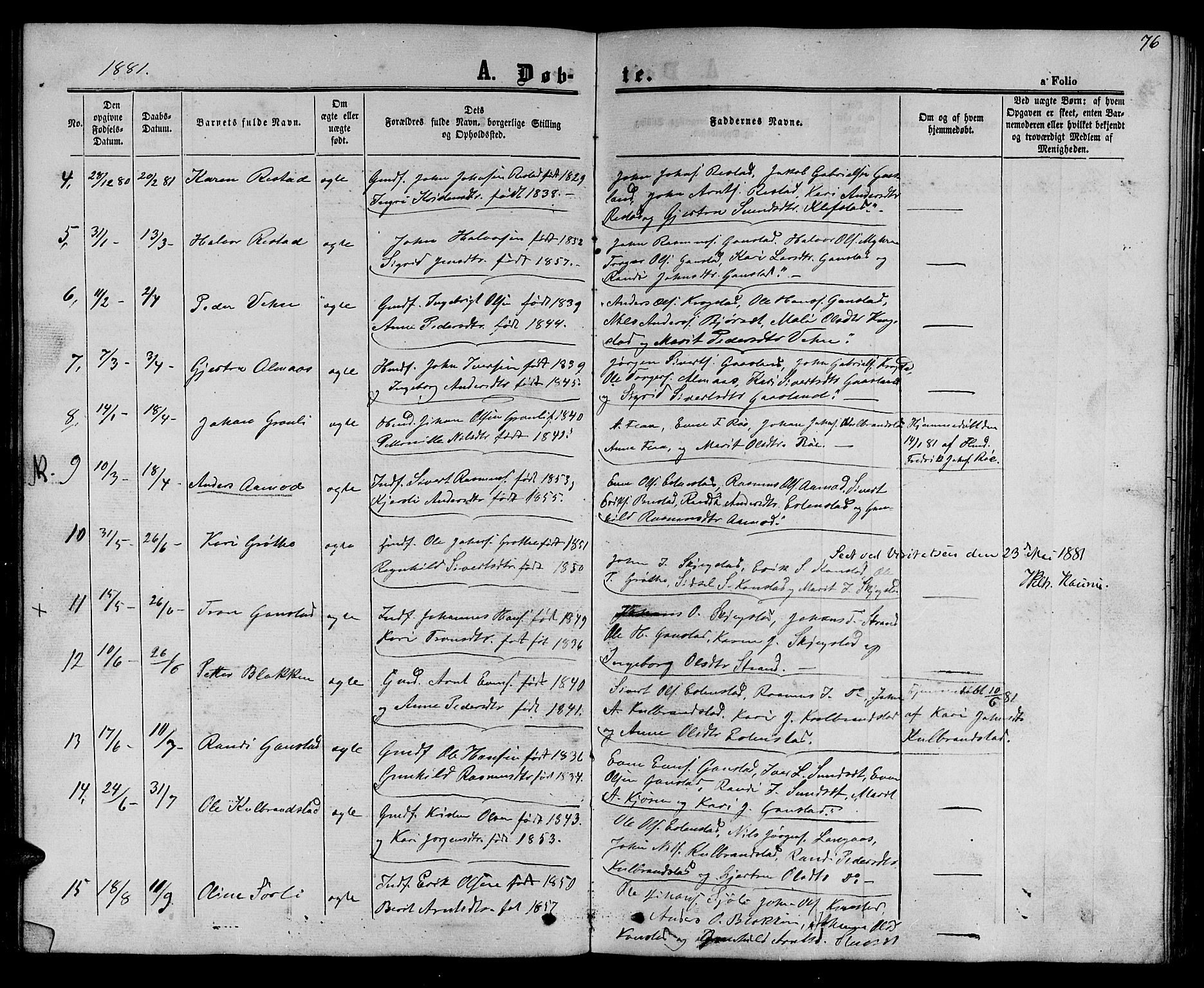 Ministerialprotokoller, klokkerbøker og fødselsregistre - Sør-Trøndelag, AV/SAT-A-1456/694/L1131: Klokkerbok nr. 694C03, 1858-1886, s. 76