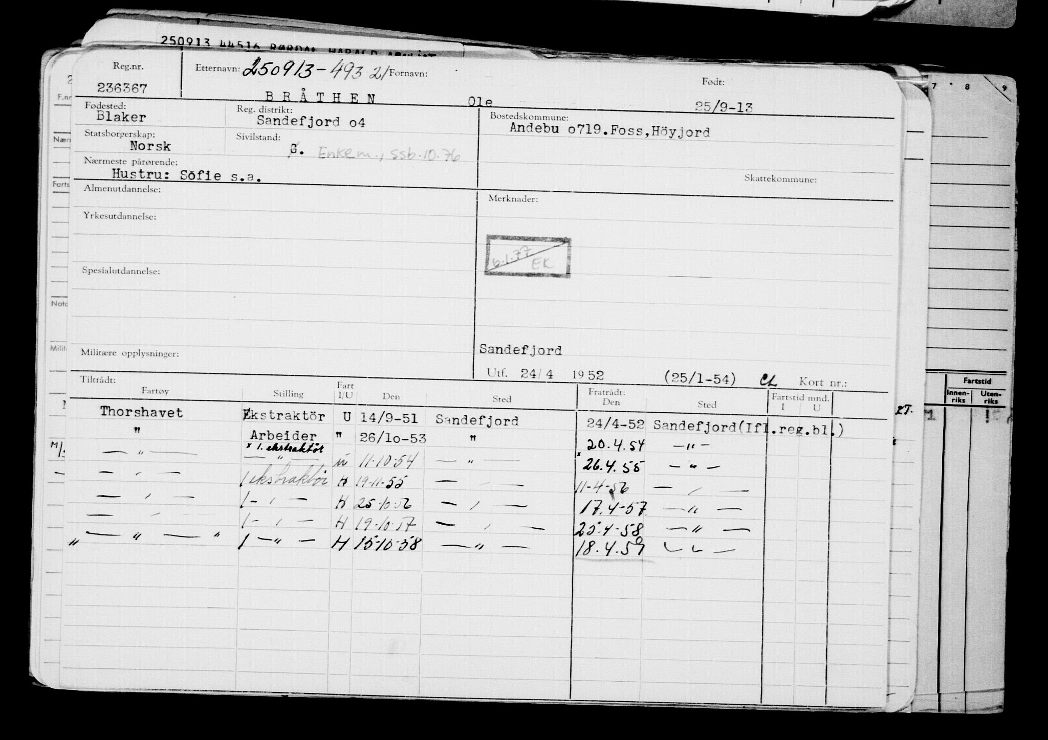 Direktoratet for sjømenn, AV/RA-S-3545/G/Gb/L0115: Hovedkort, 1913, s. 423