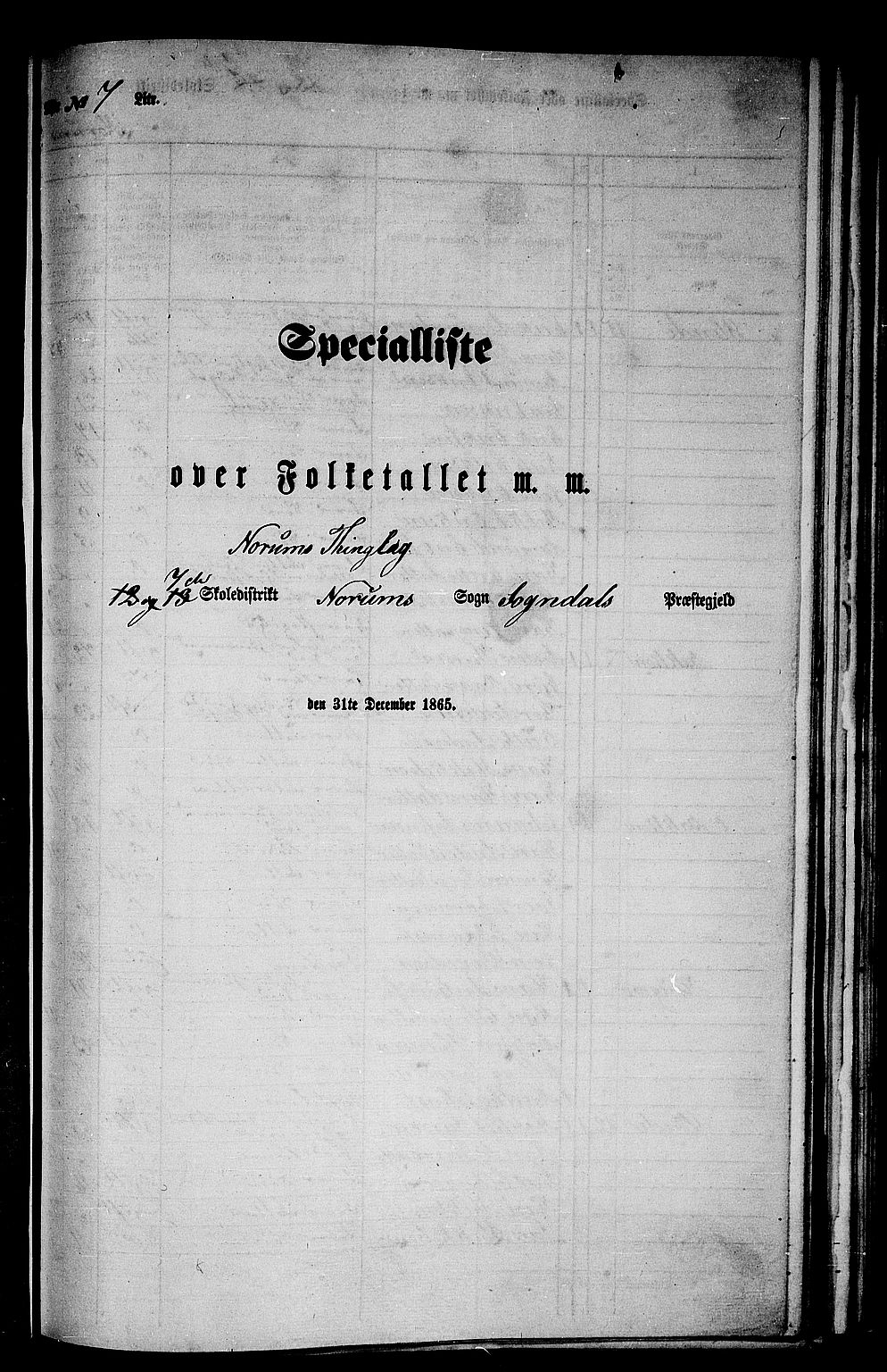 RA, Folketelling 1865 for 1420P Sogndal prestegjeld, 1865, s. 118