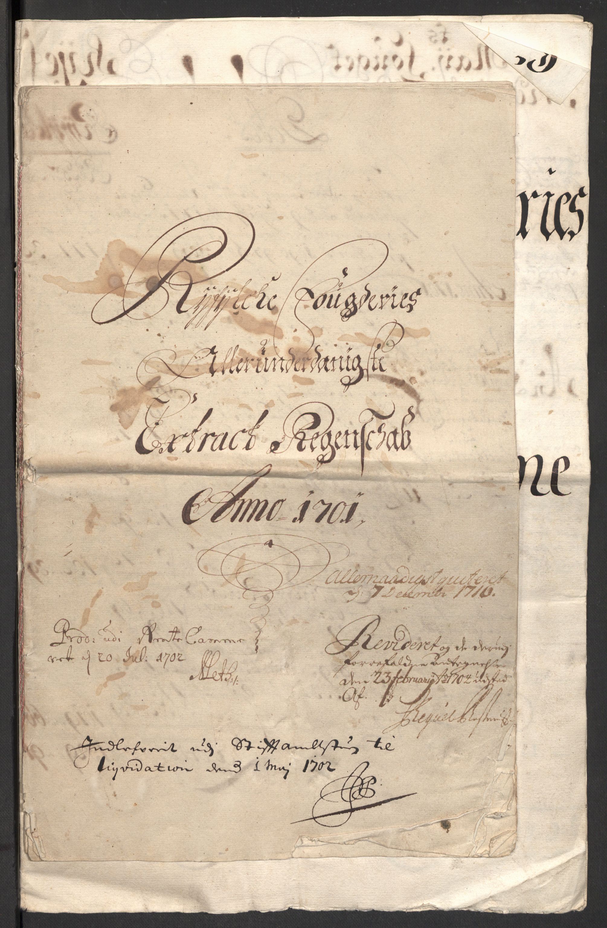 Rentekammeret inntil 1814, Reviderte regnskaper, Fogderegnskap, AV/RA-EA-4092/R47/L2859: Fogderegnskap Ryfylke, 1701-1702, s. 5