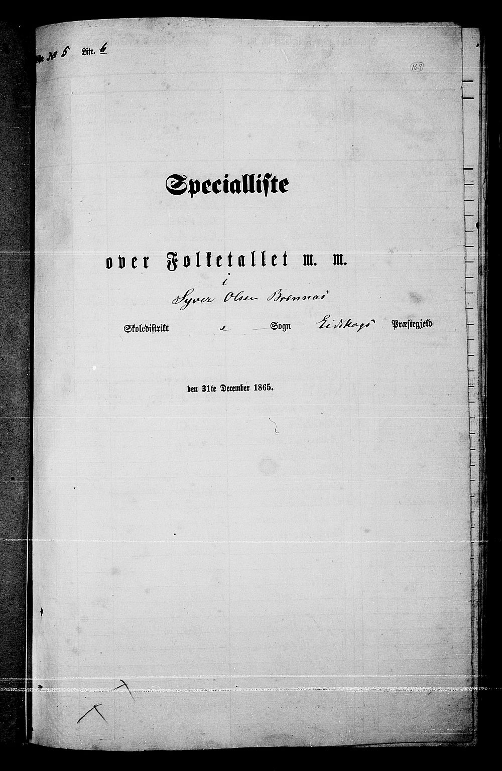 RA, Folketelling 1865 for 0420P Eidskog prestegjeld, 1865, s. 147