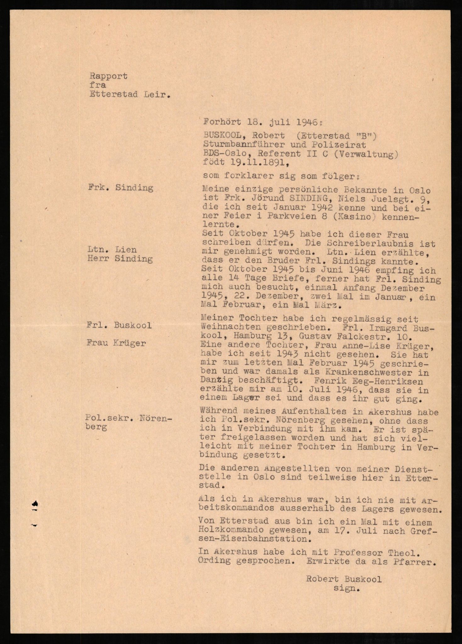 Forsvaret, Forsvarets overkommando II, AV/RA-RAFA-3915/D/Db/L0005: CI Questionaires. Tyske okkupasjonsstyrker i Norge. Tyskere., 1945-1946, s. 63