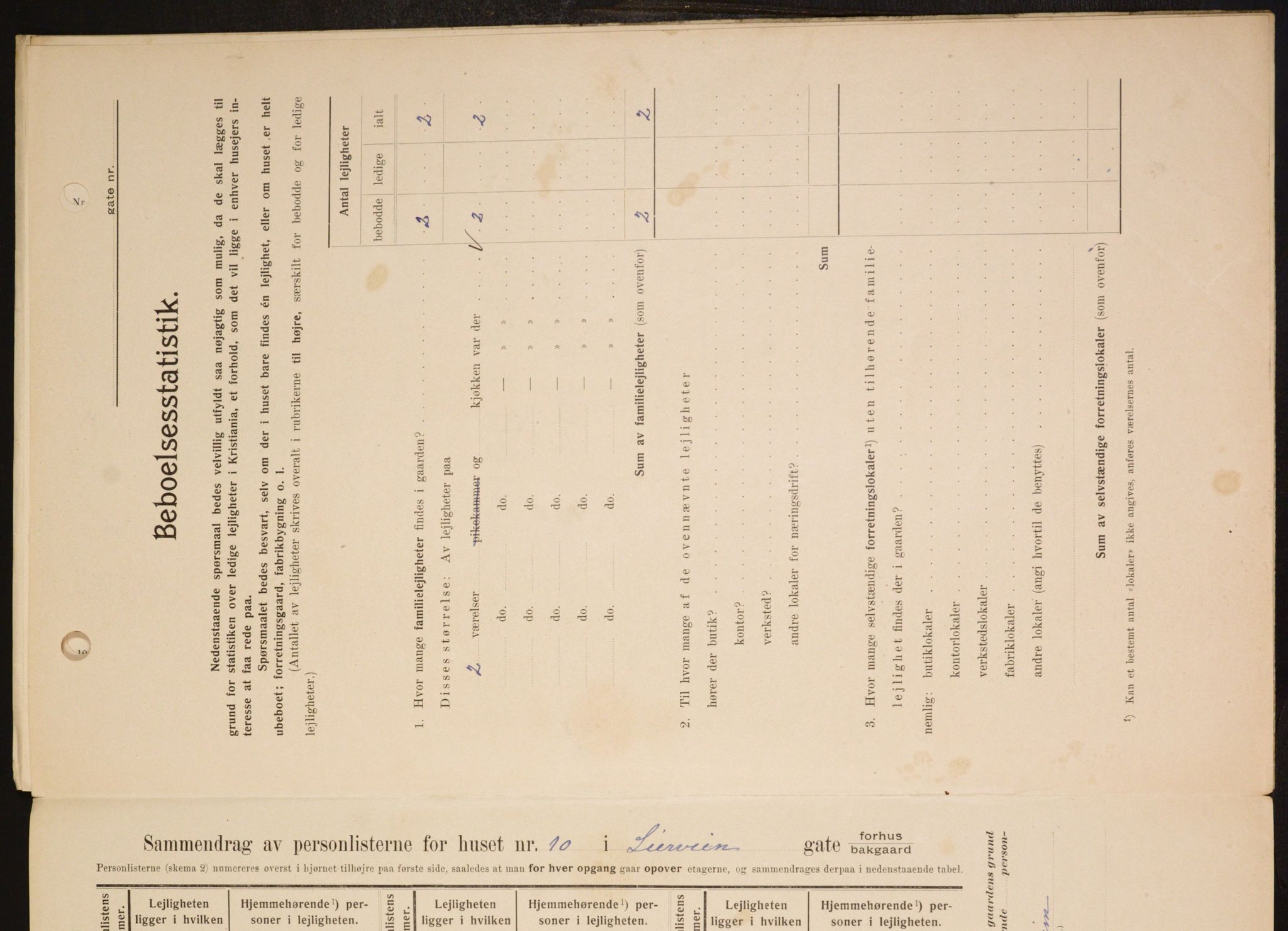 OBA, Kommunal folketelling 1.2.1909 for Kristiania kjøpstad, 1909, s. 52477