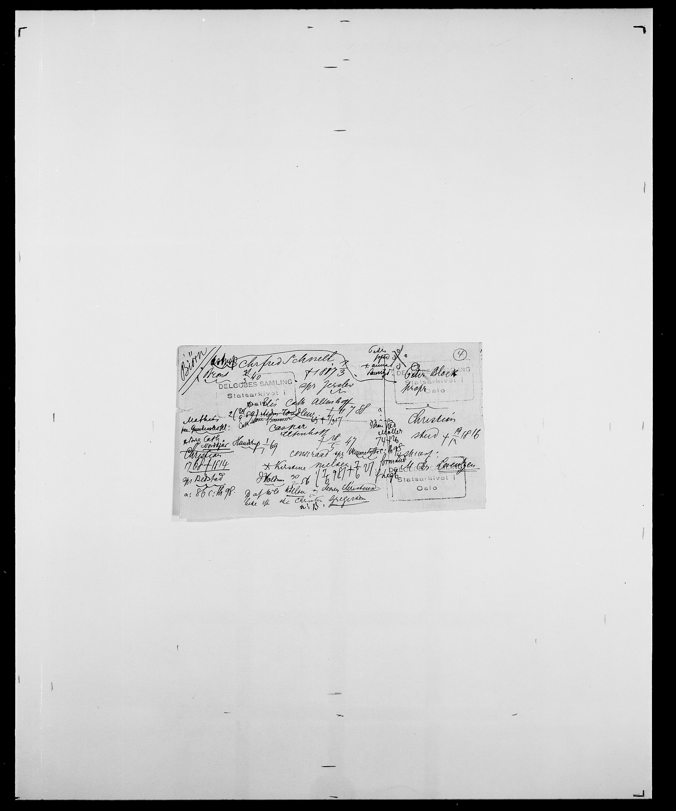 Delgobe, Charles Antoine - samling, AV/SAO-PAO-0038/D/Da/L0004: Bergendahl - Blære, s. 397