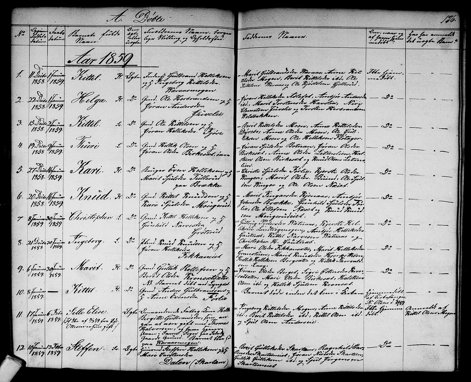 Flesberg kirkebøker, AV/SAKO-A-18/G/Ga/L0002: Klokkerbok nr. I 2, 1834-1860, s. 126