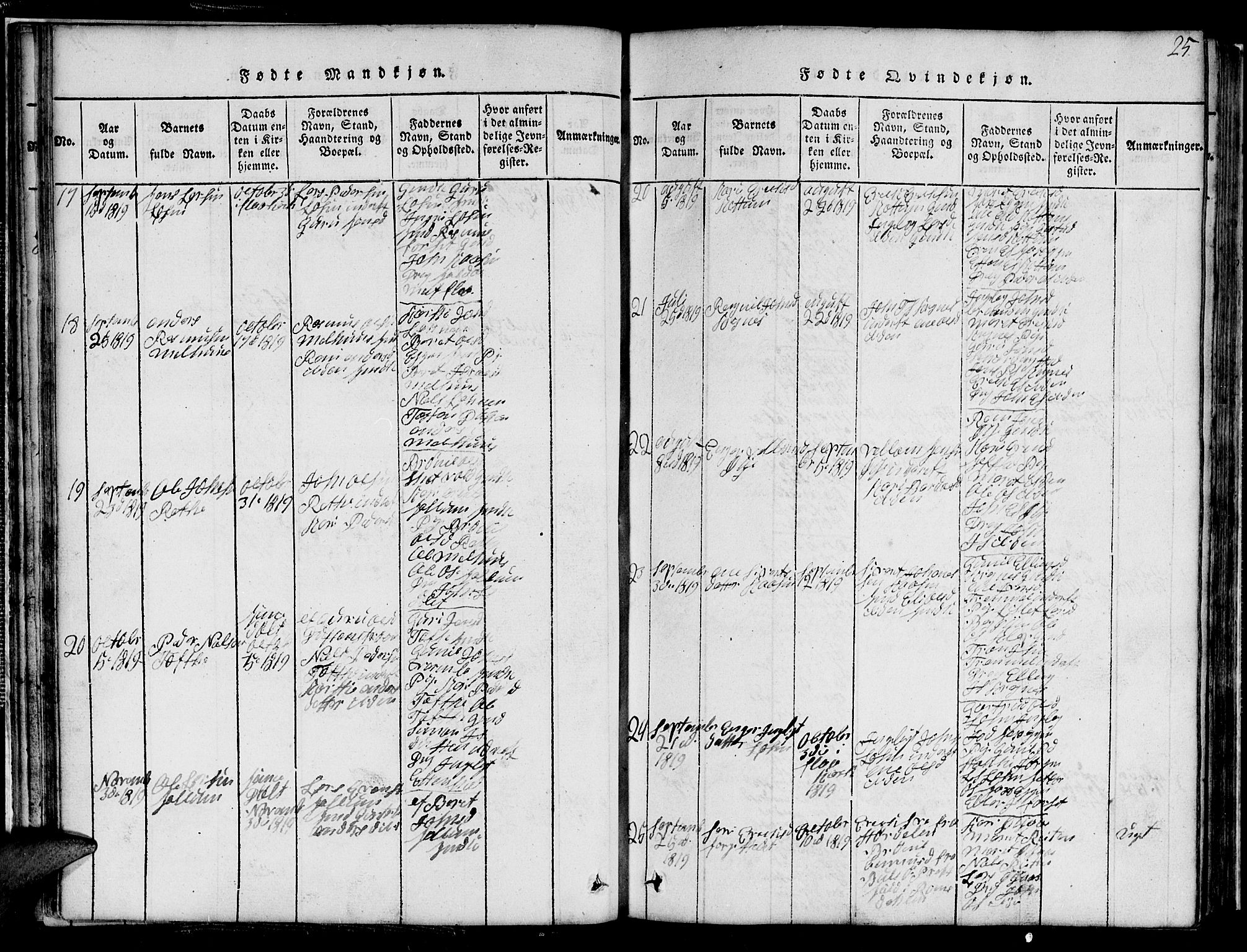 Ministerialprotokoller, klokkerbøker og fødselsregistre - Sør-Trøndelag, AV/SAT-A-1456/691/L1092: Klokkerbok nr. 691C03, 1816-1852, s. 25