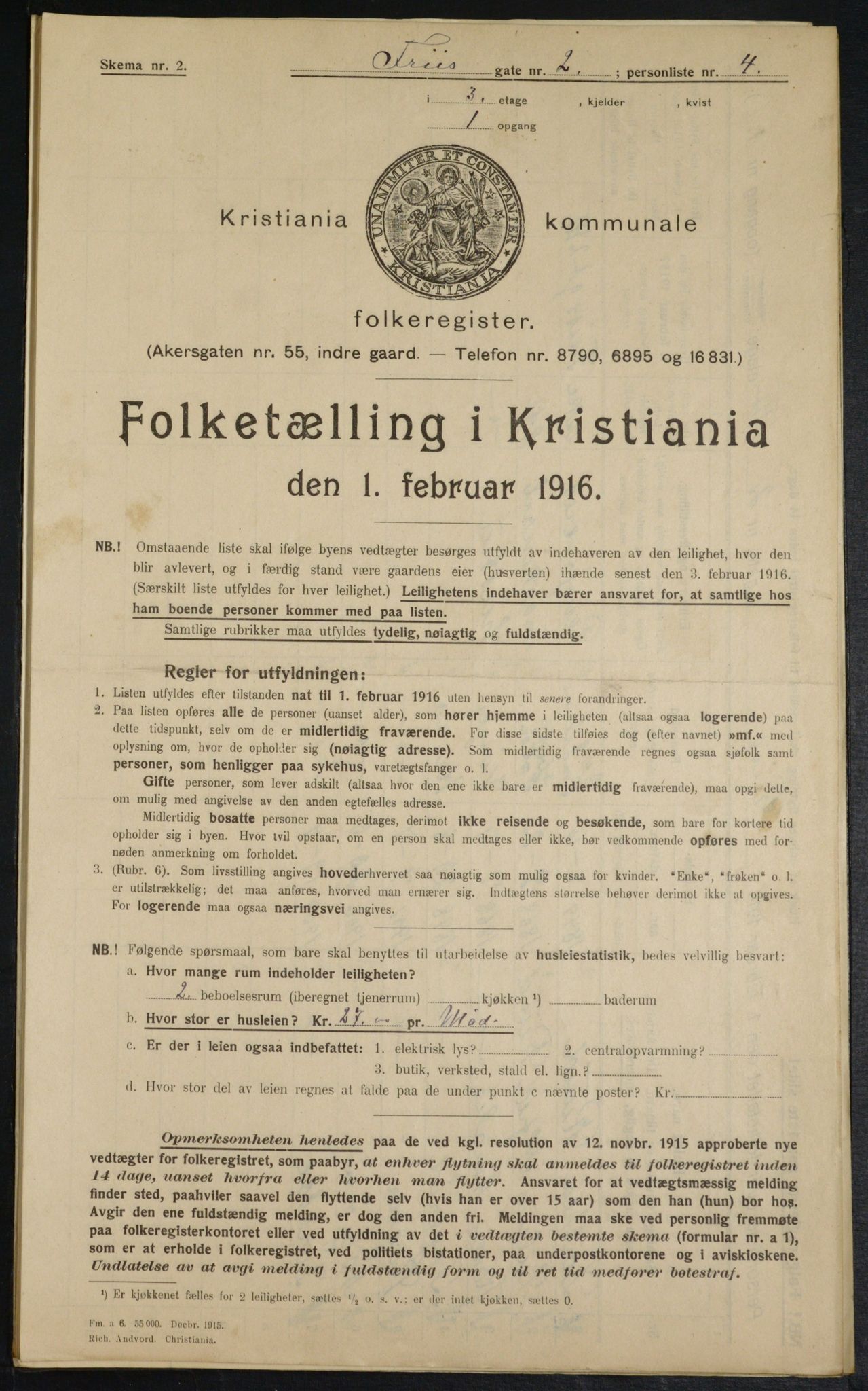 OBA, Kommunal folketelling 1.2.1916 for Kristiania, 1916, s. 27325